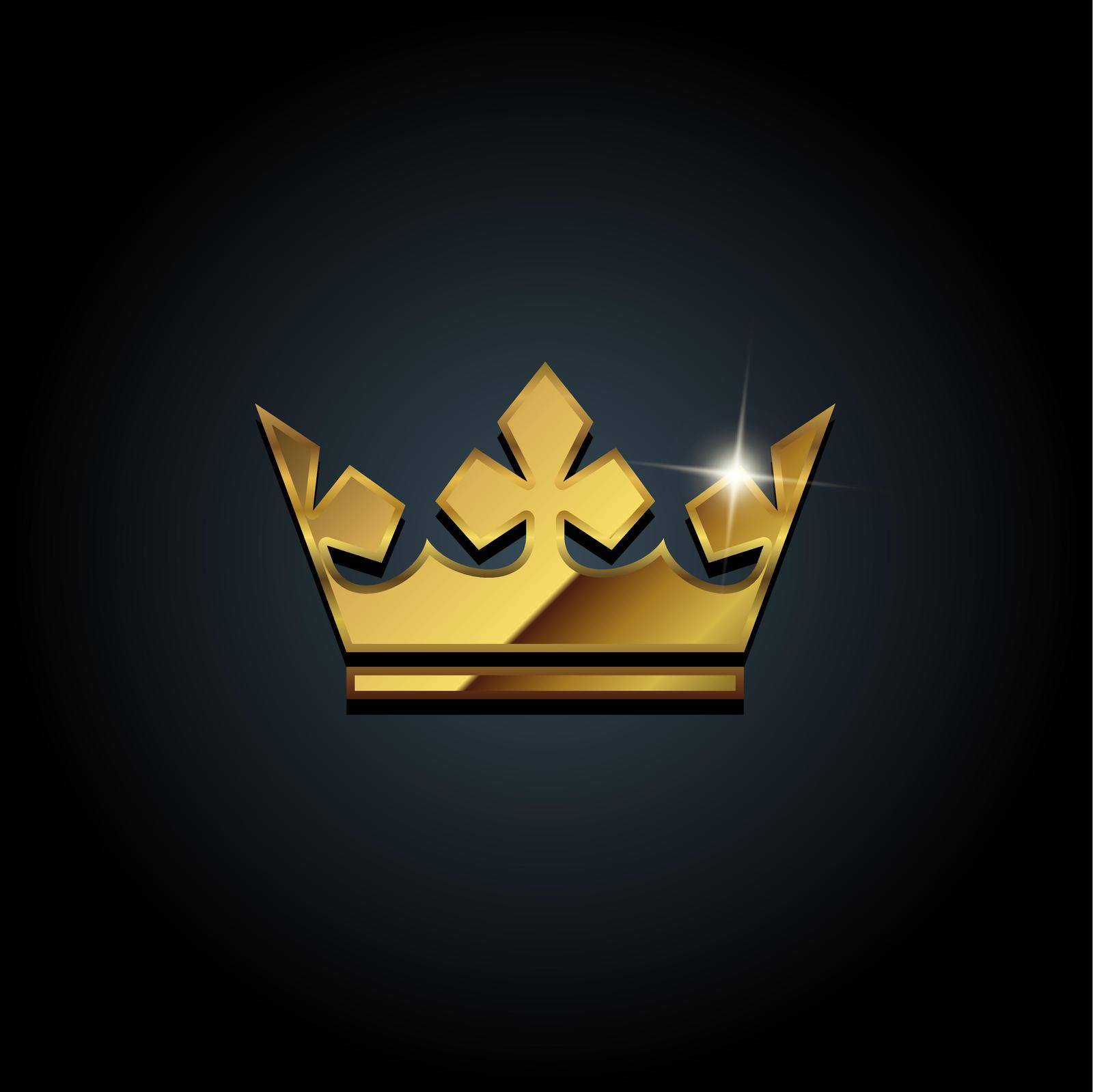 Golden metalic crown icon illustration by barks