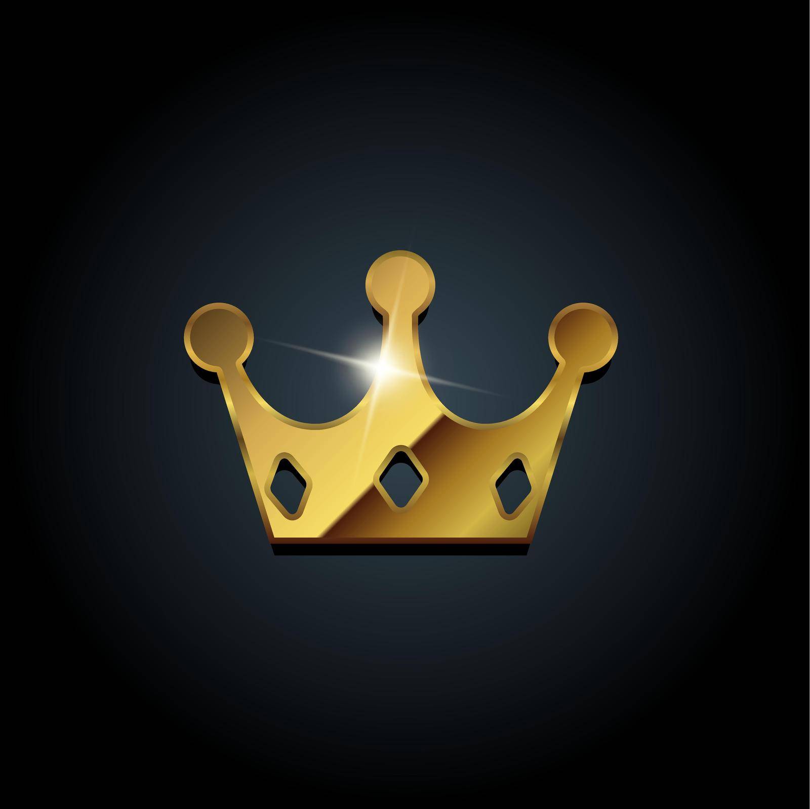 Golden metalic crown icon illustration by barks