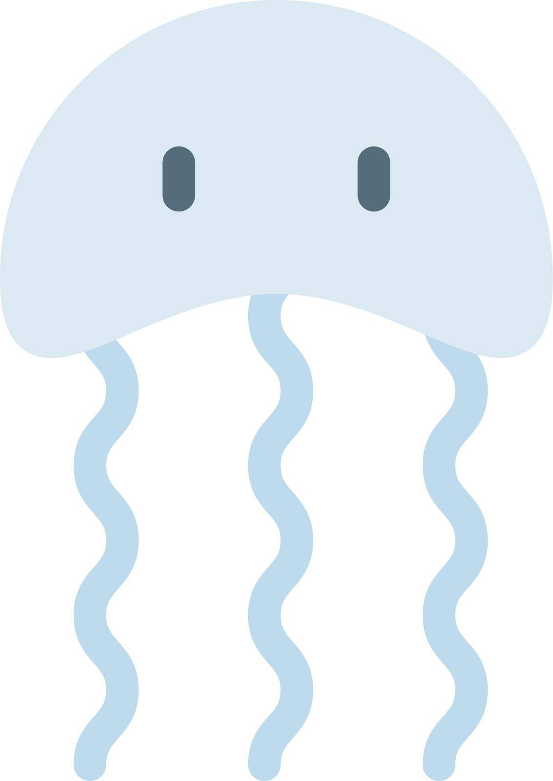 jelly fish Vector illustration on a transparent background.Premium quality symbols. Line Color vector icon for concept and graphic design.