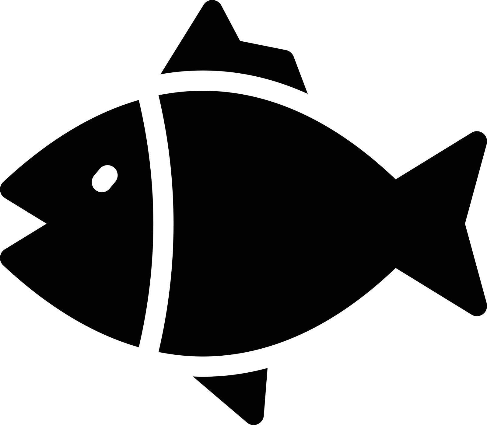 Fish Vector illustration on a transparent background.Premium quality symbols.Glyphs vector icon for concept and graphic design.