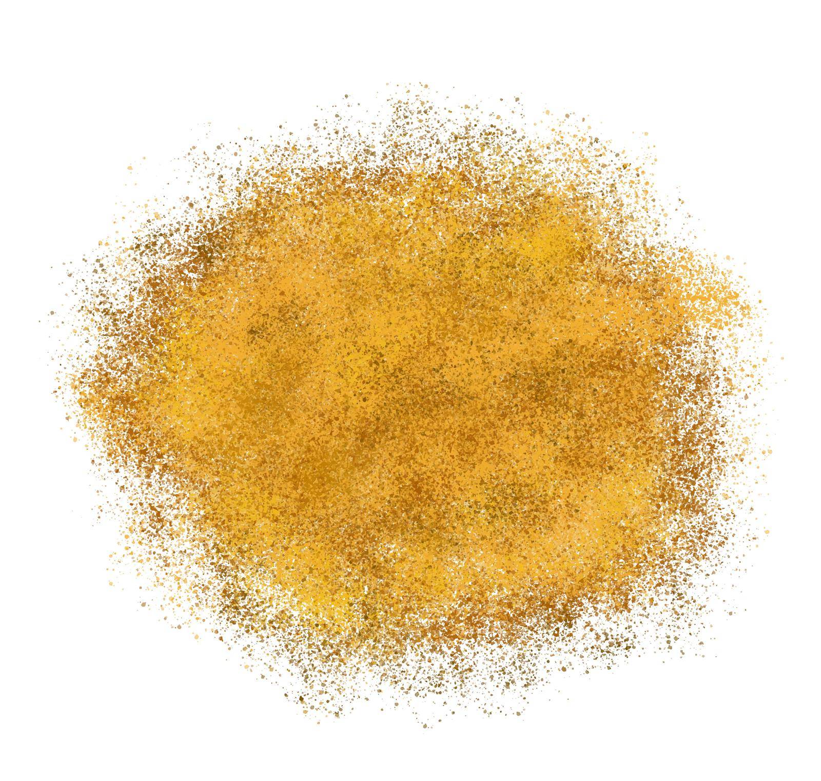 Golden Paint Splash on White Background. Vector Illustration