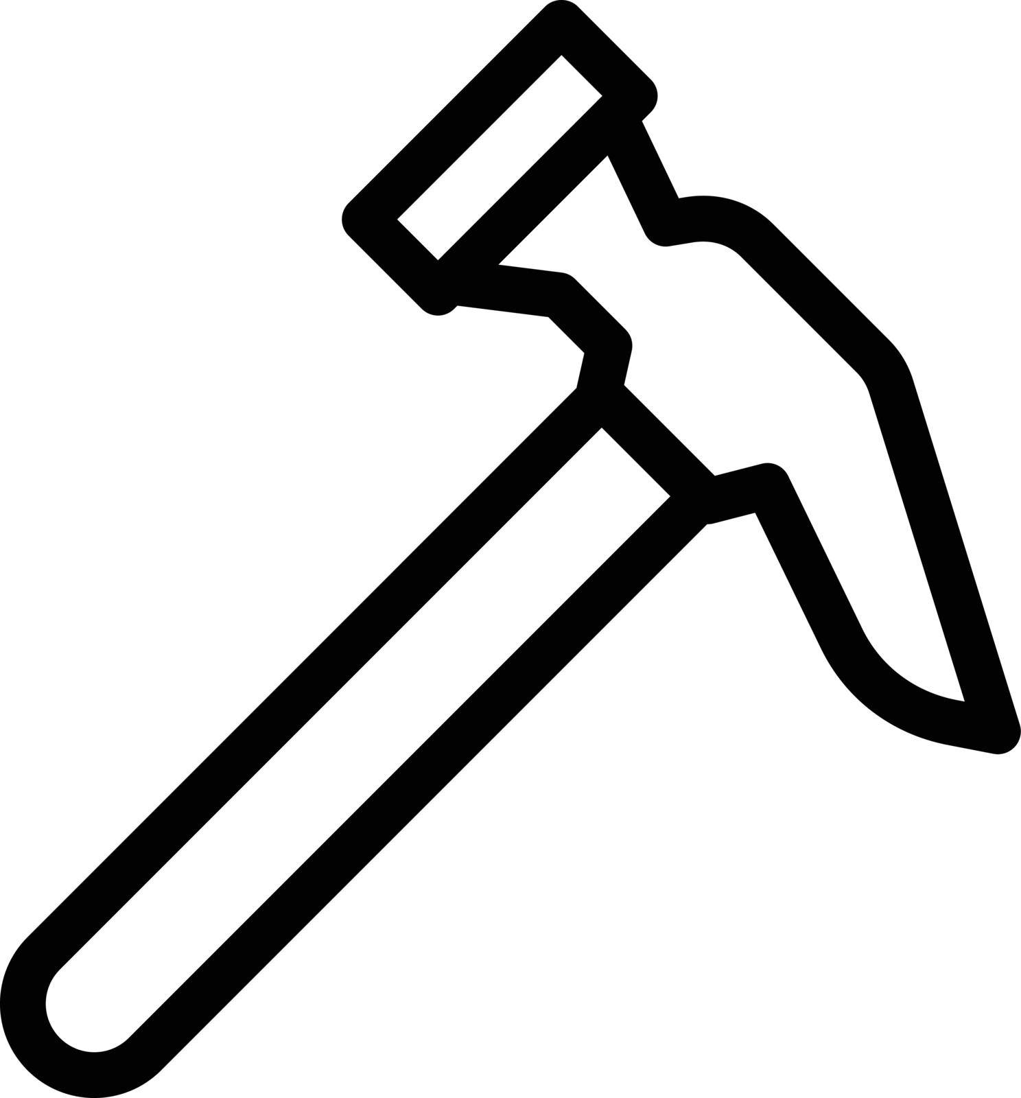hammer Vector illustration on a transparent background. Premium quality symmbols. Thin line vector icons for concept and graphic design.