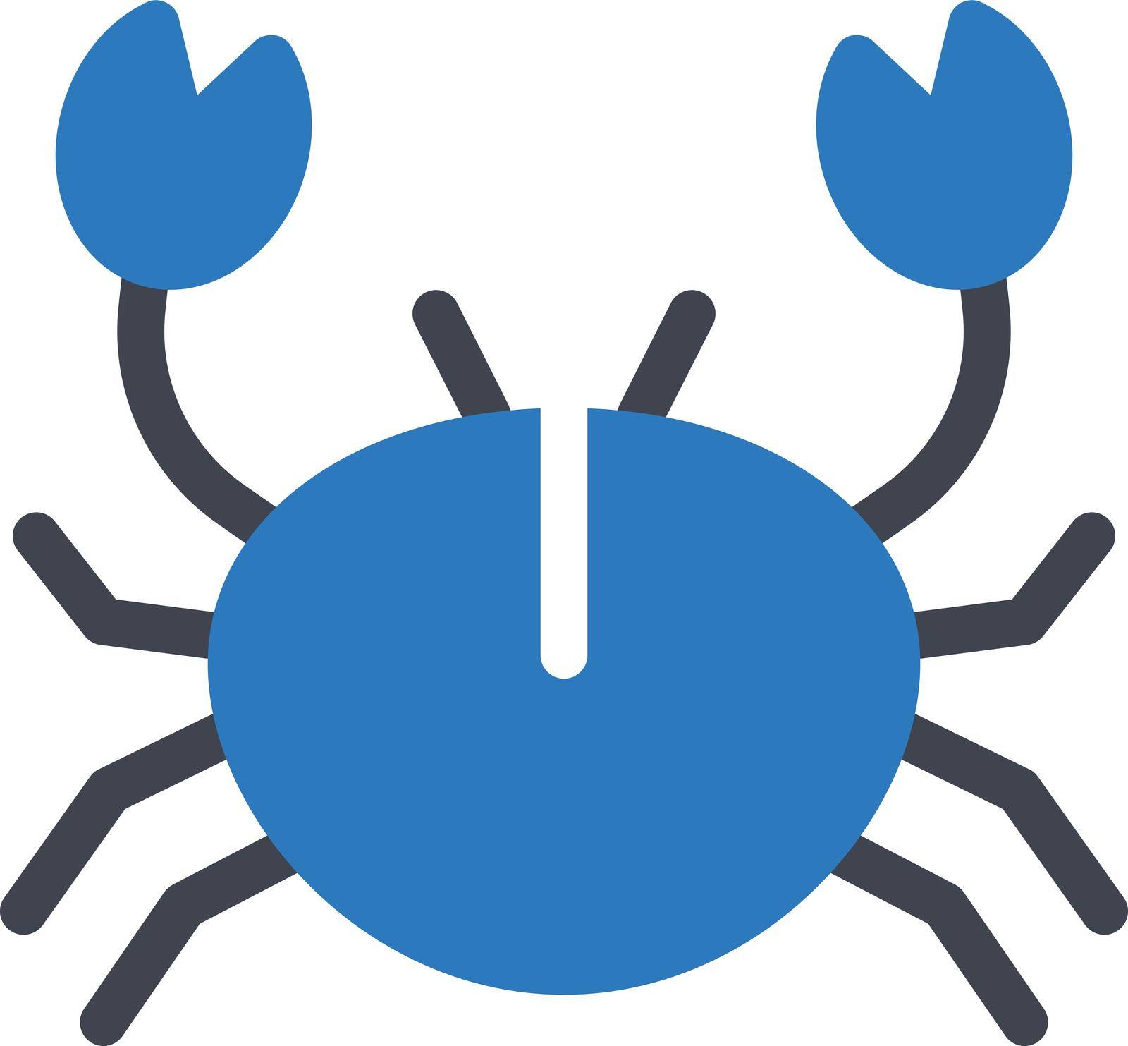 crab Vector illustration on a transparent background. Premium quality symmbols. Glyphs vector icons for concept and graphic design.