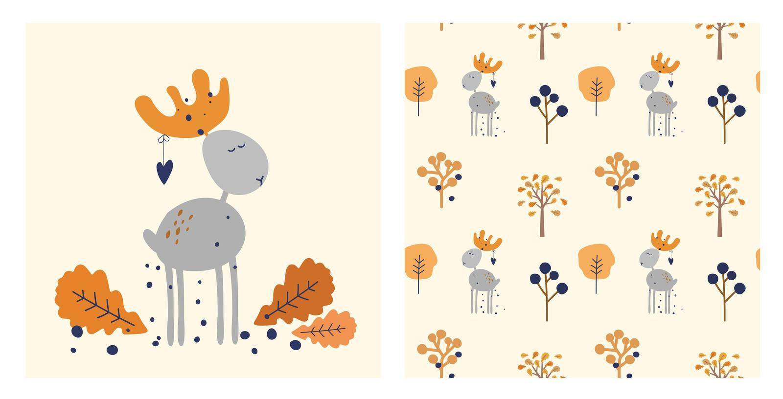 Autumn deer elk vector by tan4ikk1