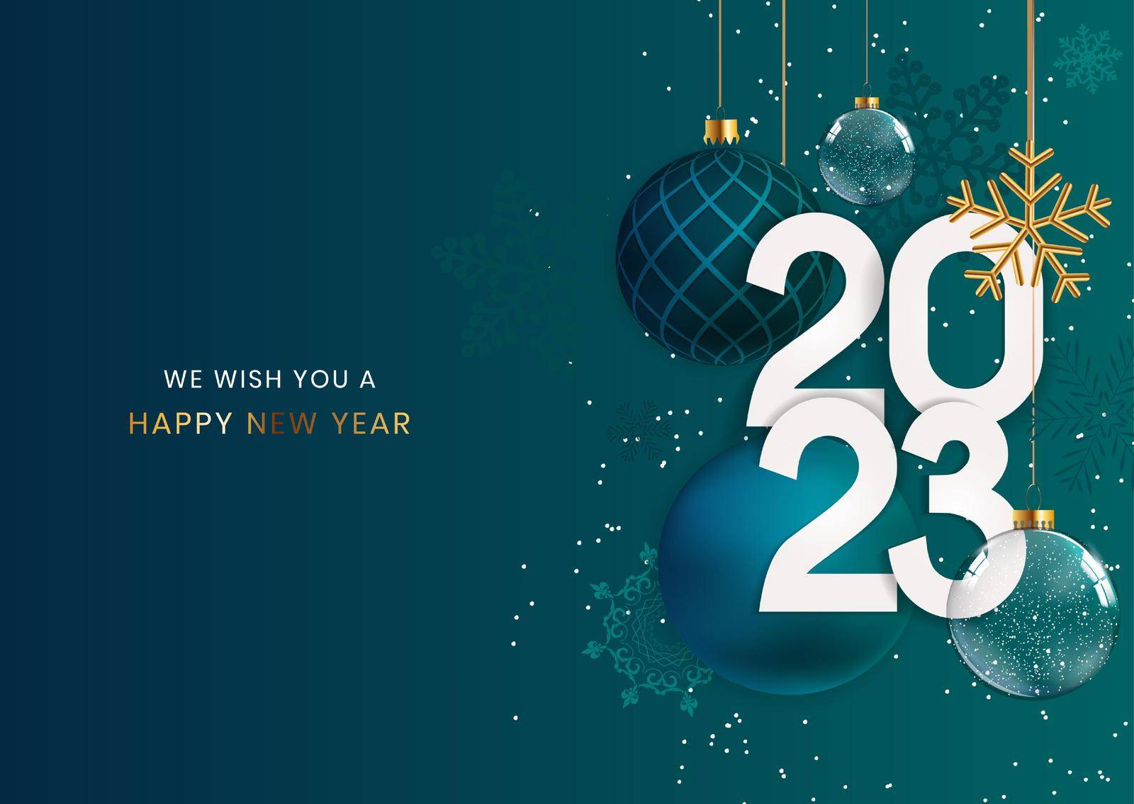 Greeting Card 2023 Happy New Year. Vector Illustration.