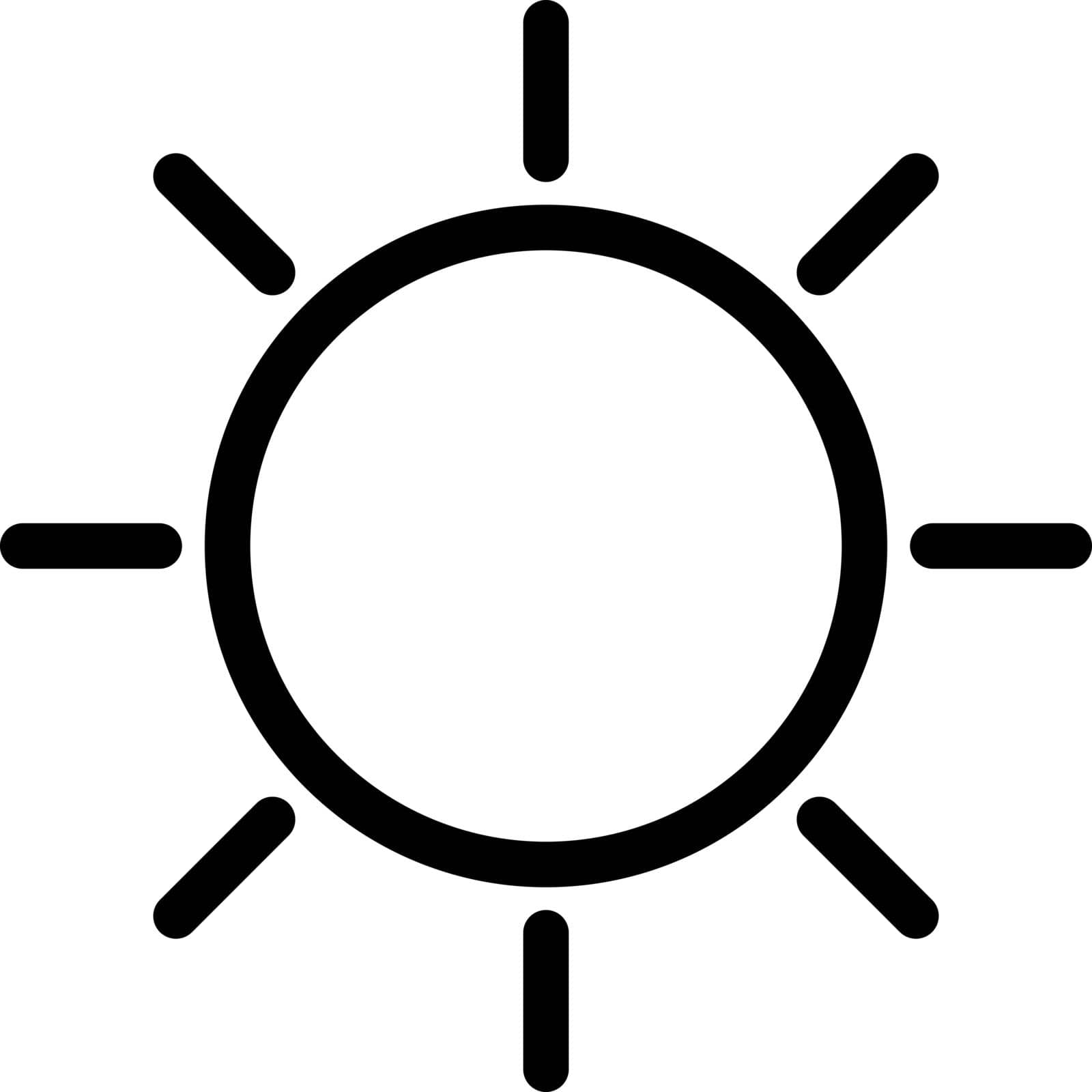 sun vector illustration on a transparent background.Premiumquality symbols.Thin line icons for concept and graphic design.