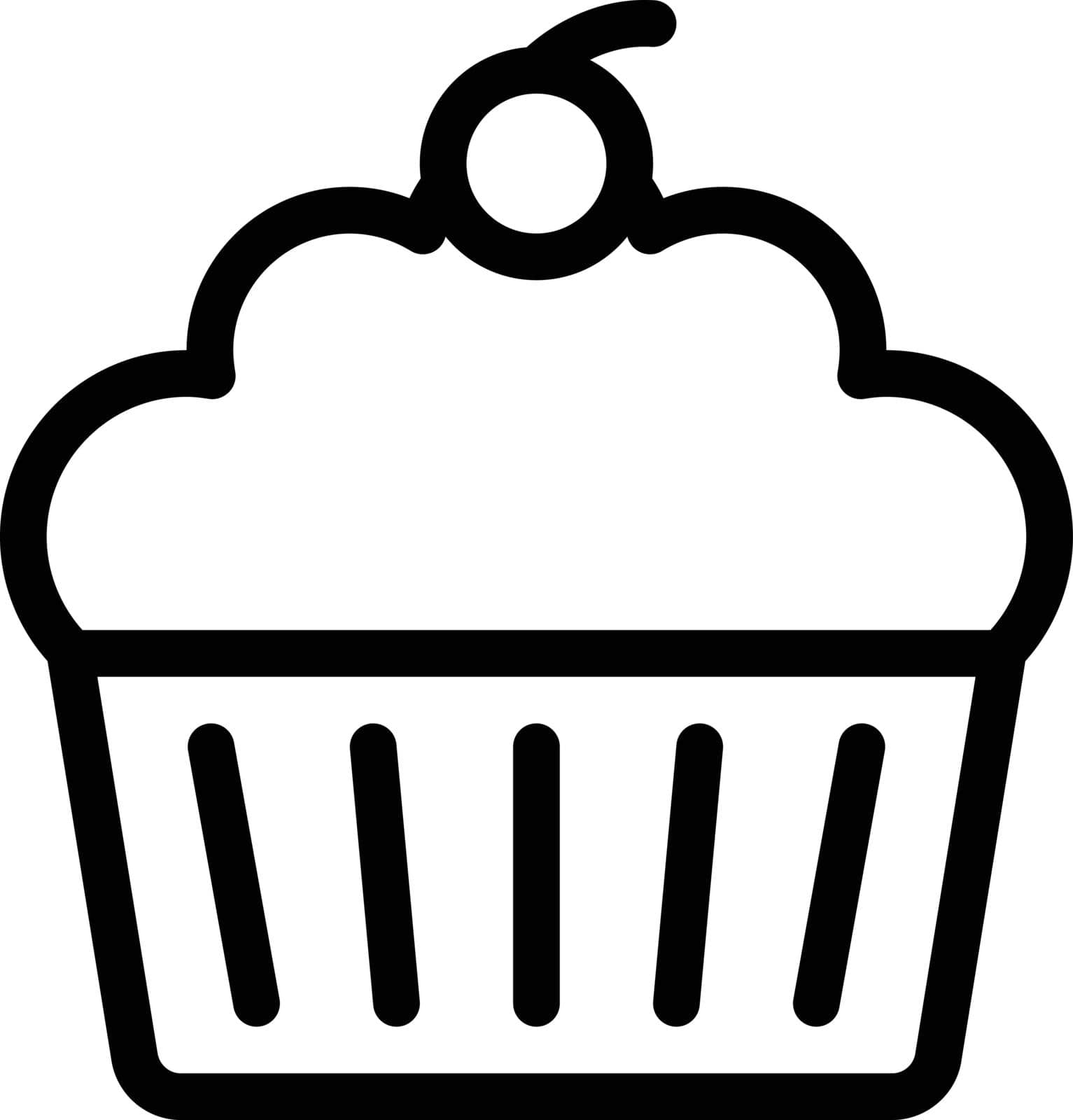 cupcake Vector illustration on a transparent background. Premium quality symmbols. Thin line vector icons for concept and graphic design.