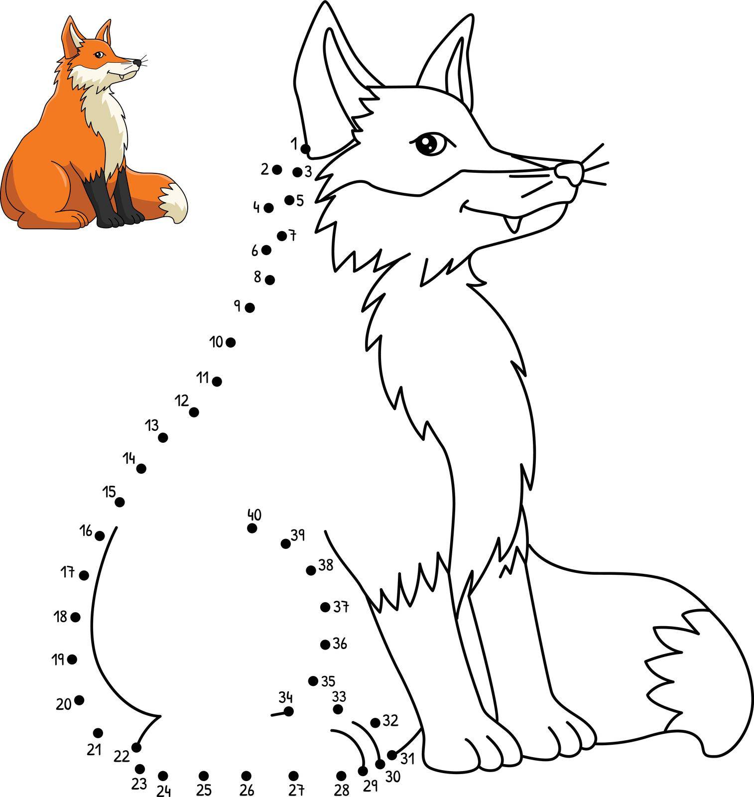 A cute and funny connect-the-dots coloring page of a Fox. Provides hours of coloring fun for children. Color, this page is very easy. Suitable for little kids and toddlers.