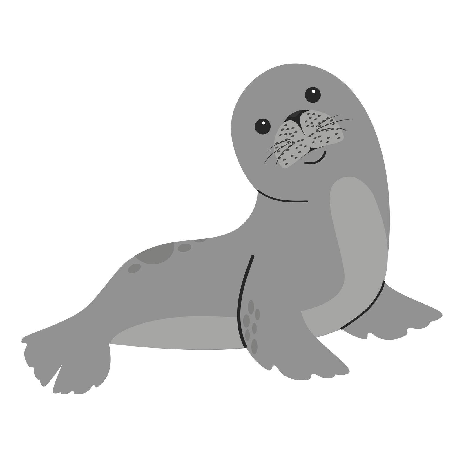 cute Seal animal cartoon vector by focus_bell