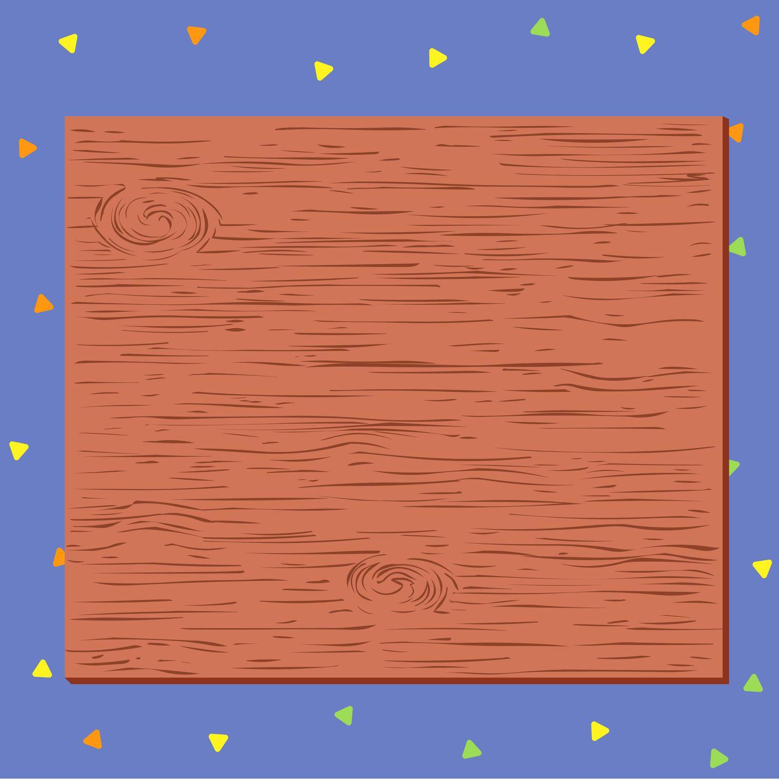 Square cartoon unreal rectangle wood nailed stuck on the wall. Unsymmetrical uneven pattern outline multicoloured design. Illustration of illustrated picture painting by nialowwa