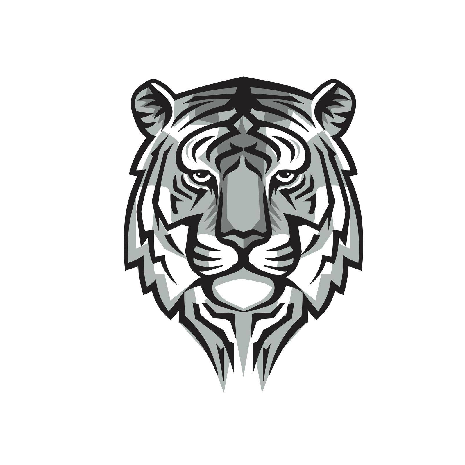 Vector illustration of a tiger head mascot geometric style