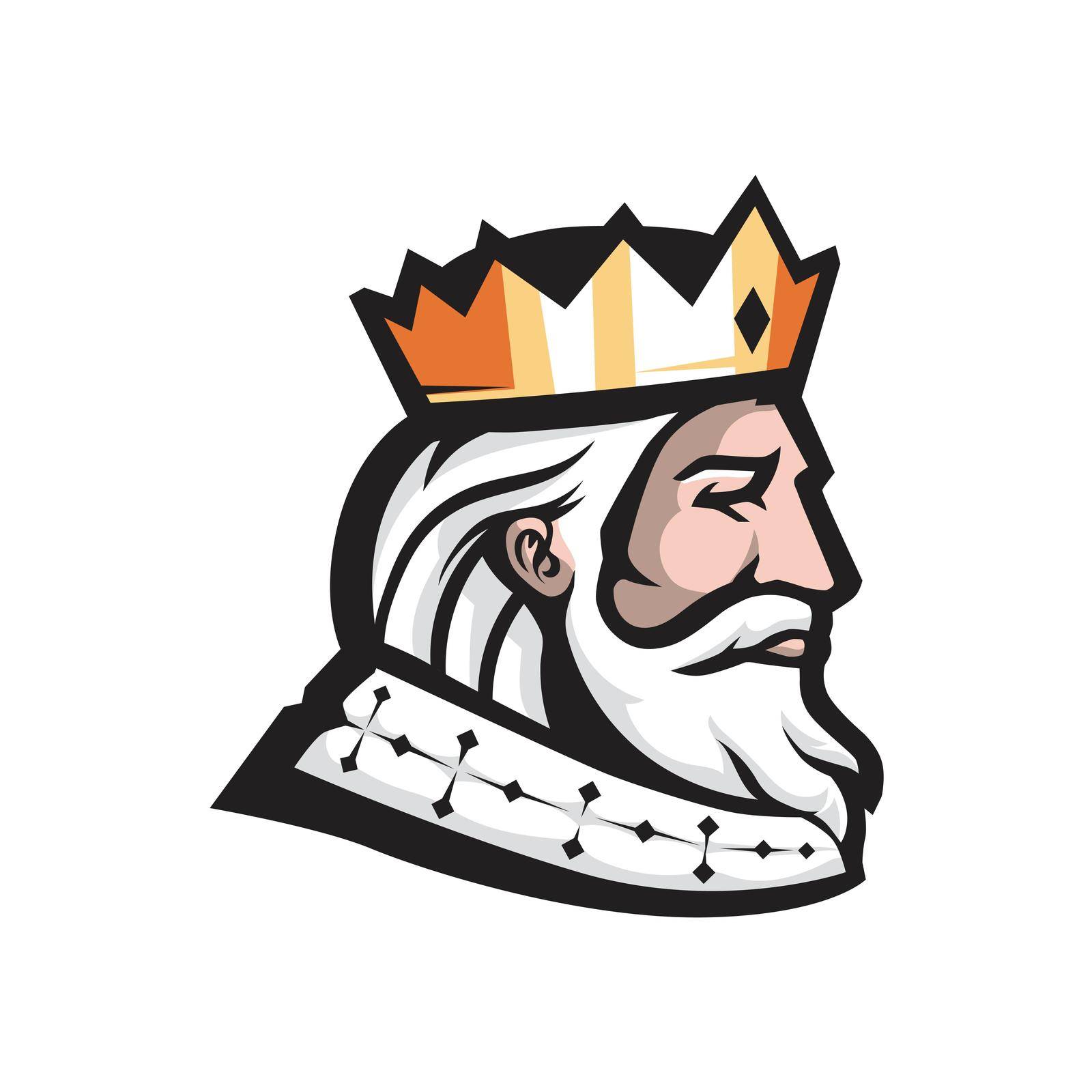wise King Head Mascot for Sport or Esports vector illustration