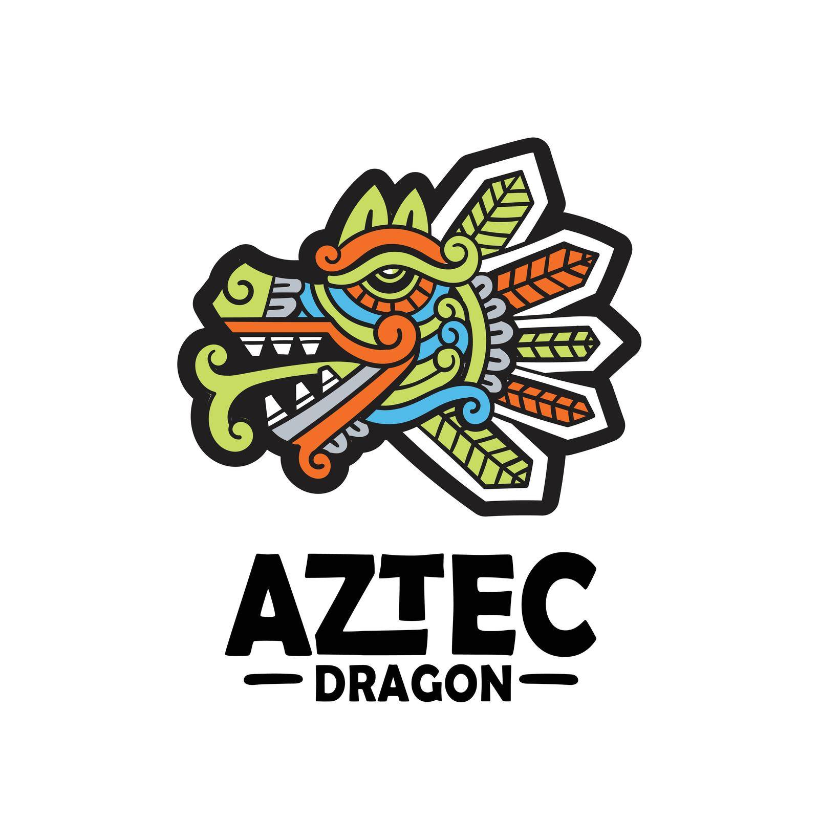 quetzalcoatl head mexican god aztec graphic, Native American animal design of Aztec Indians from Mexican codex