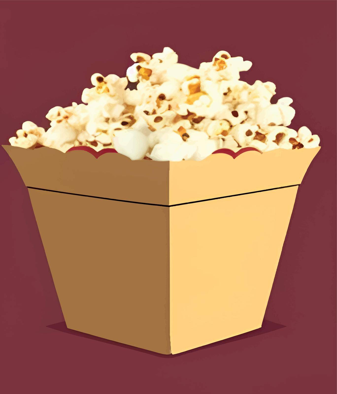 close up popcorn in a box