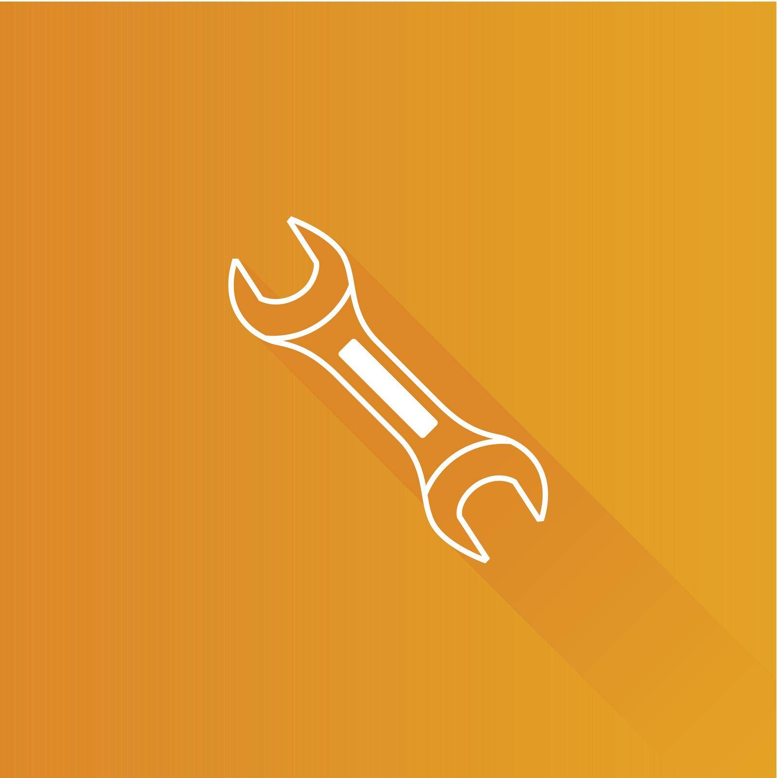 Bicycle wrench icon in Metro user interface color style. Sport transportation repair tool