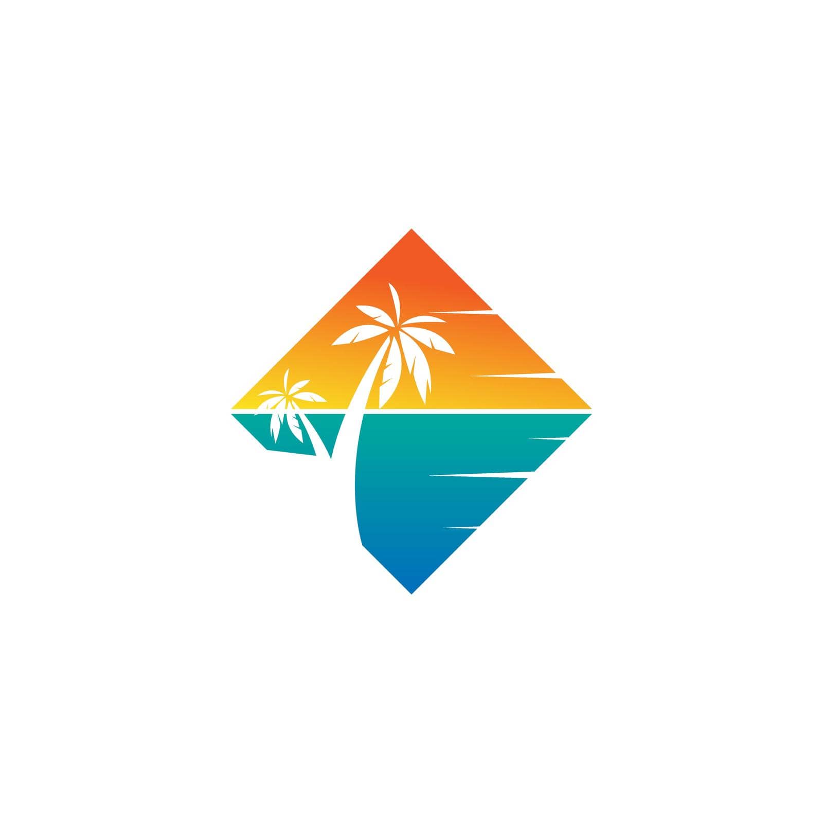 Sunset icon logo vector design template illustrator