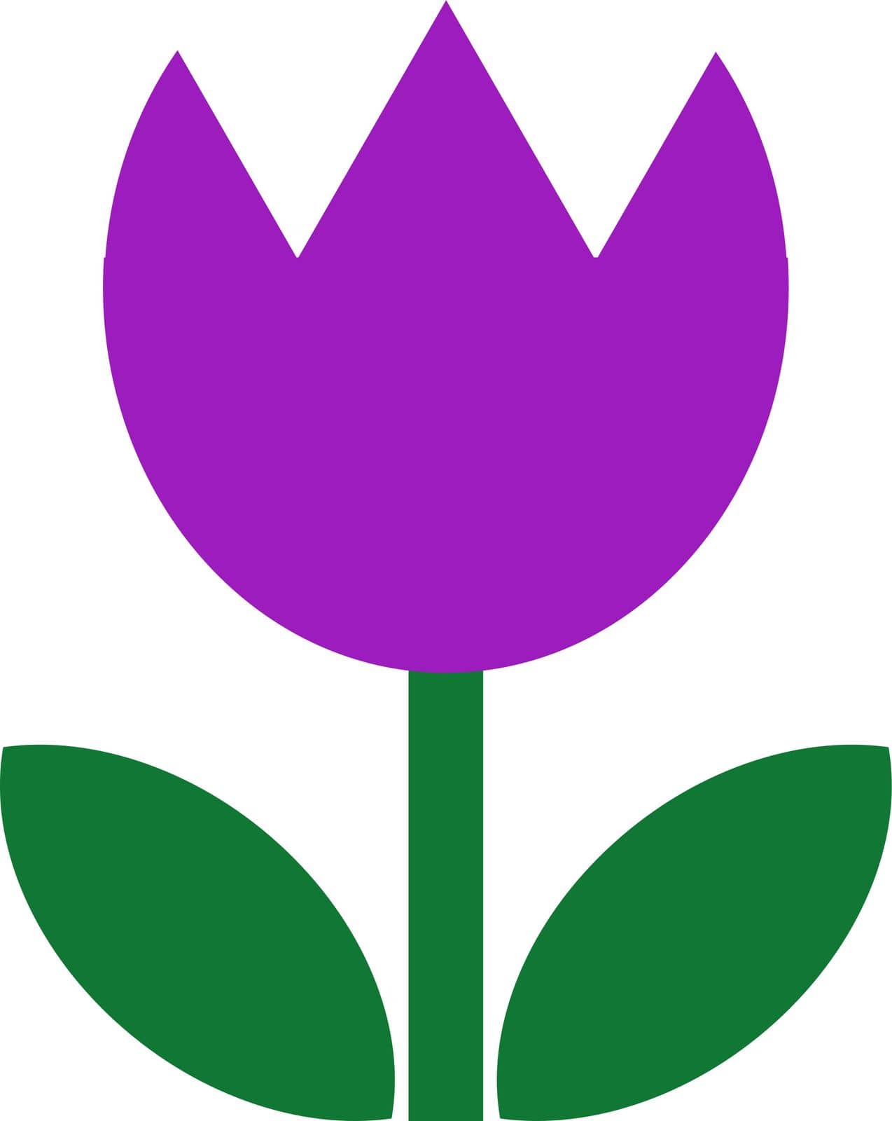 Tulip vector. Violet tulip icon on a white background.