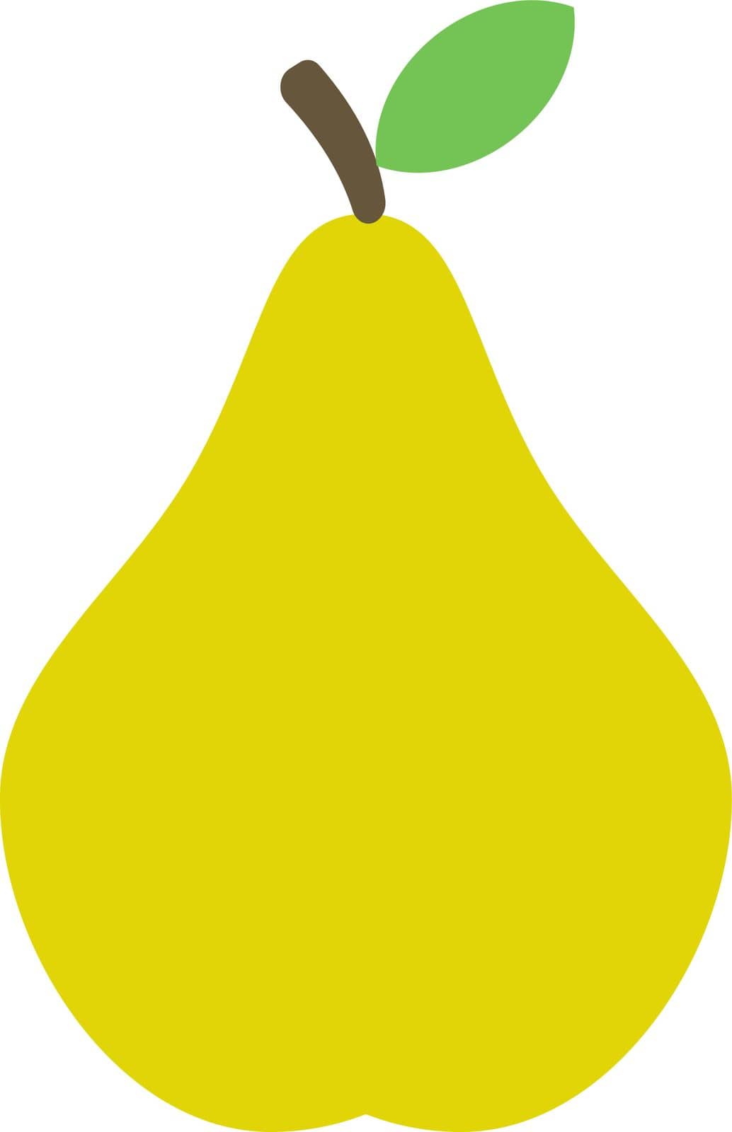 Pear, vector. Yellow pear icon on a white background.