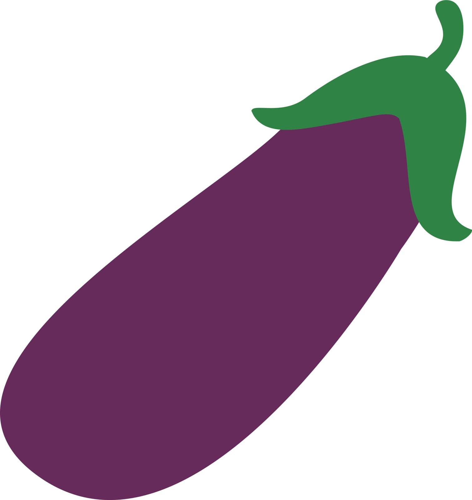 Eggplant, vector. Purple eggplant with green tops. Can be used as a logo, icon.