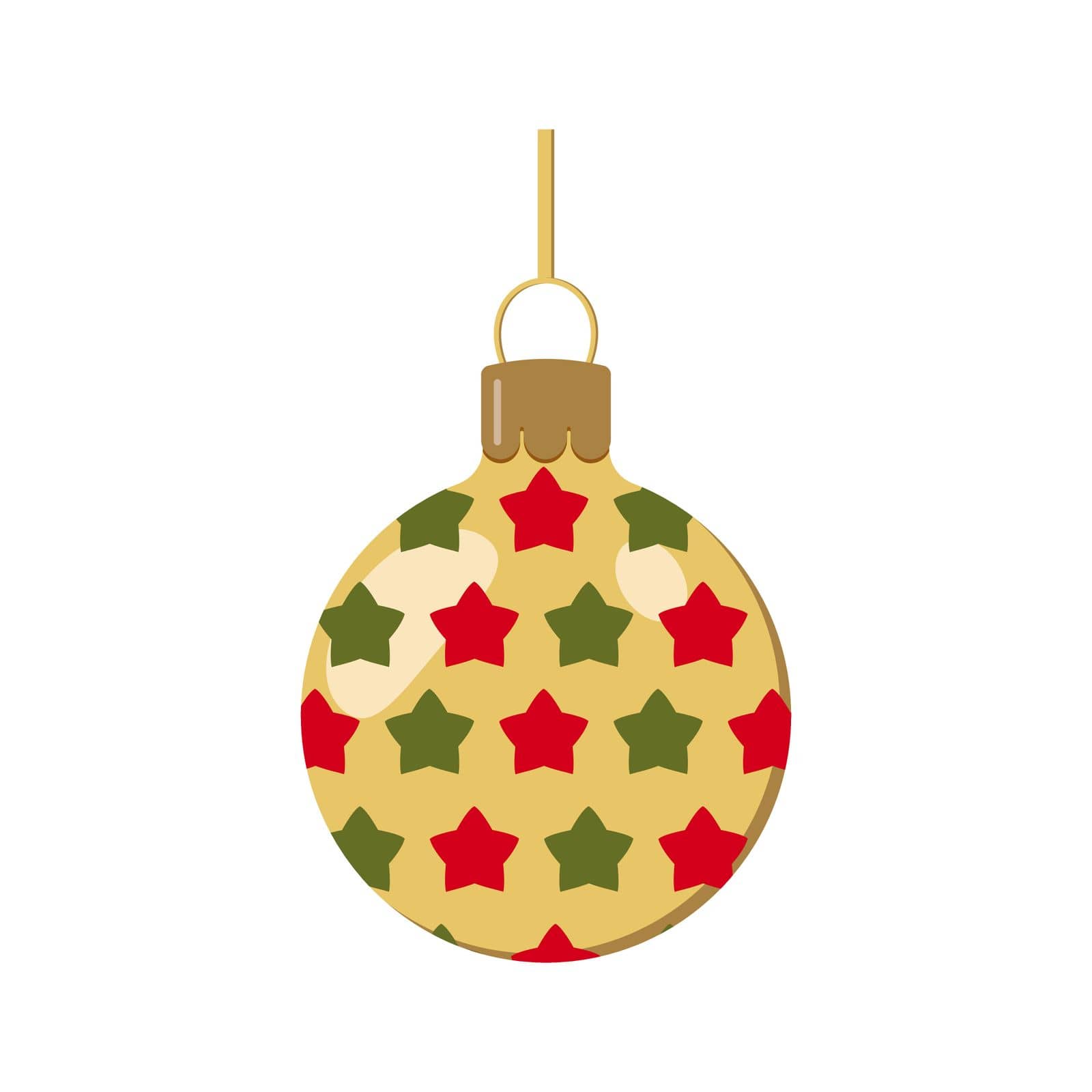 colorful shiny christmas ball on a ribbon by Veranikas