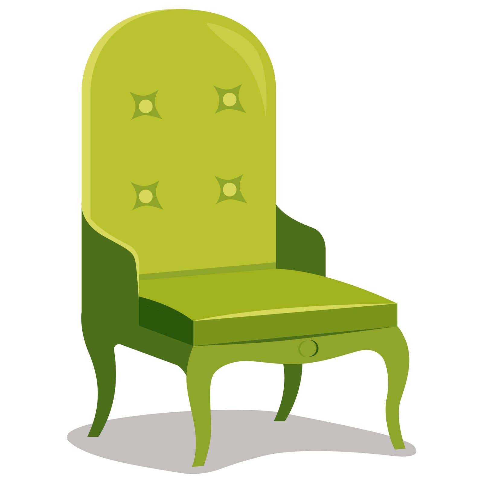 green upholstered armchair for the home. home interior furniture. by PlutusART