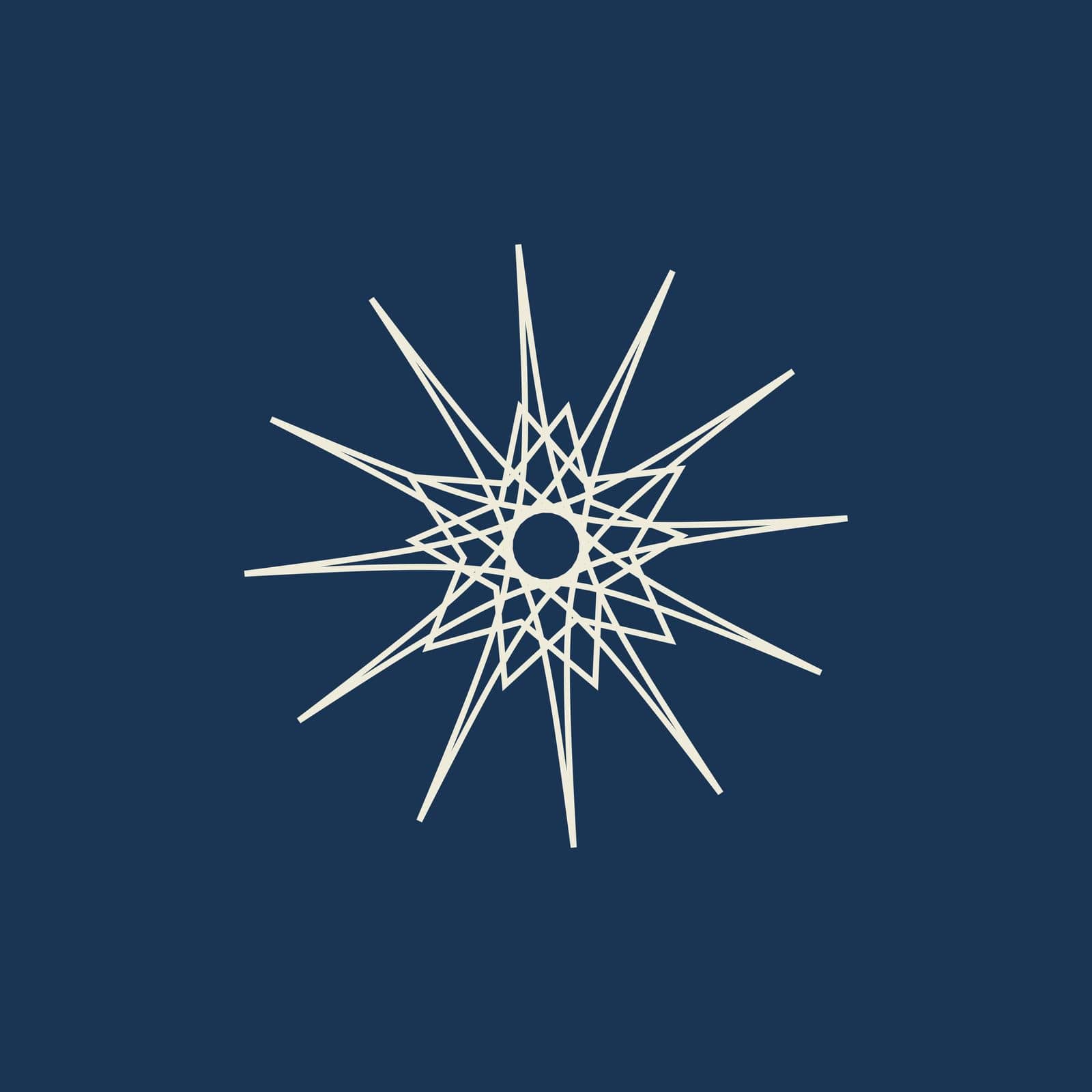 snowflake with sharp corners abstract pattern star by Veranikas