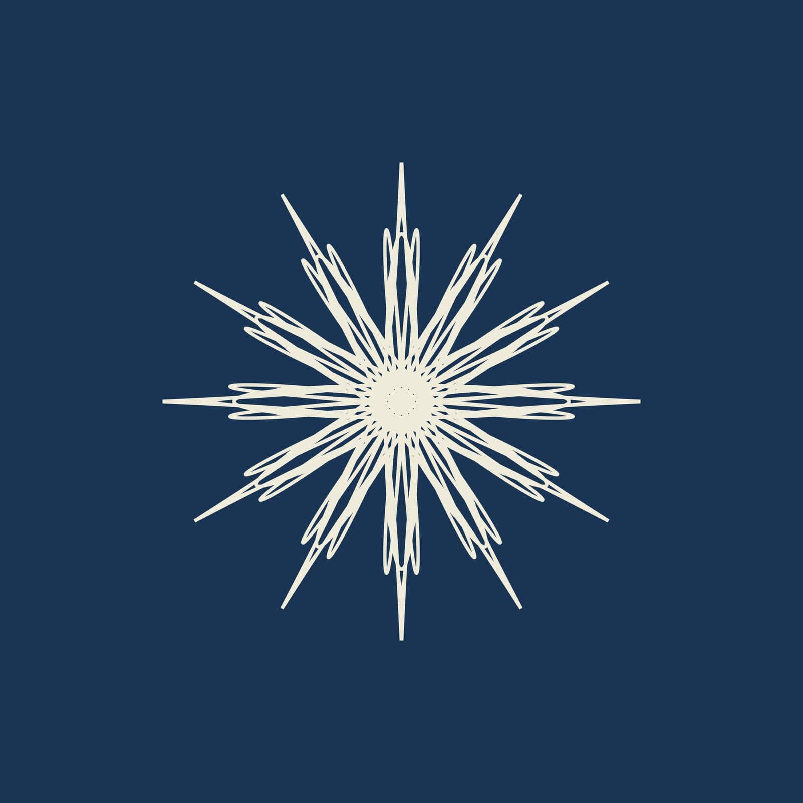 snowflake dark blue background sharp star crystal by Veranikas