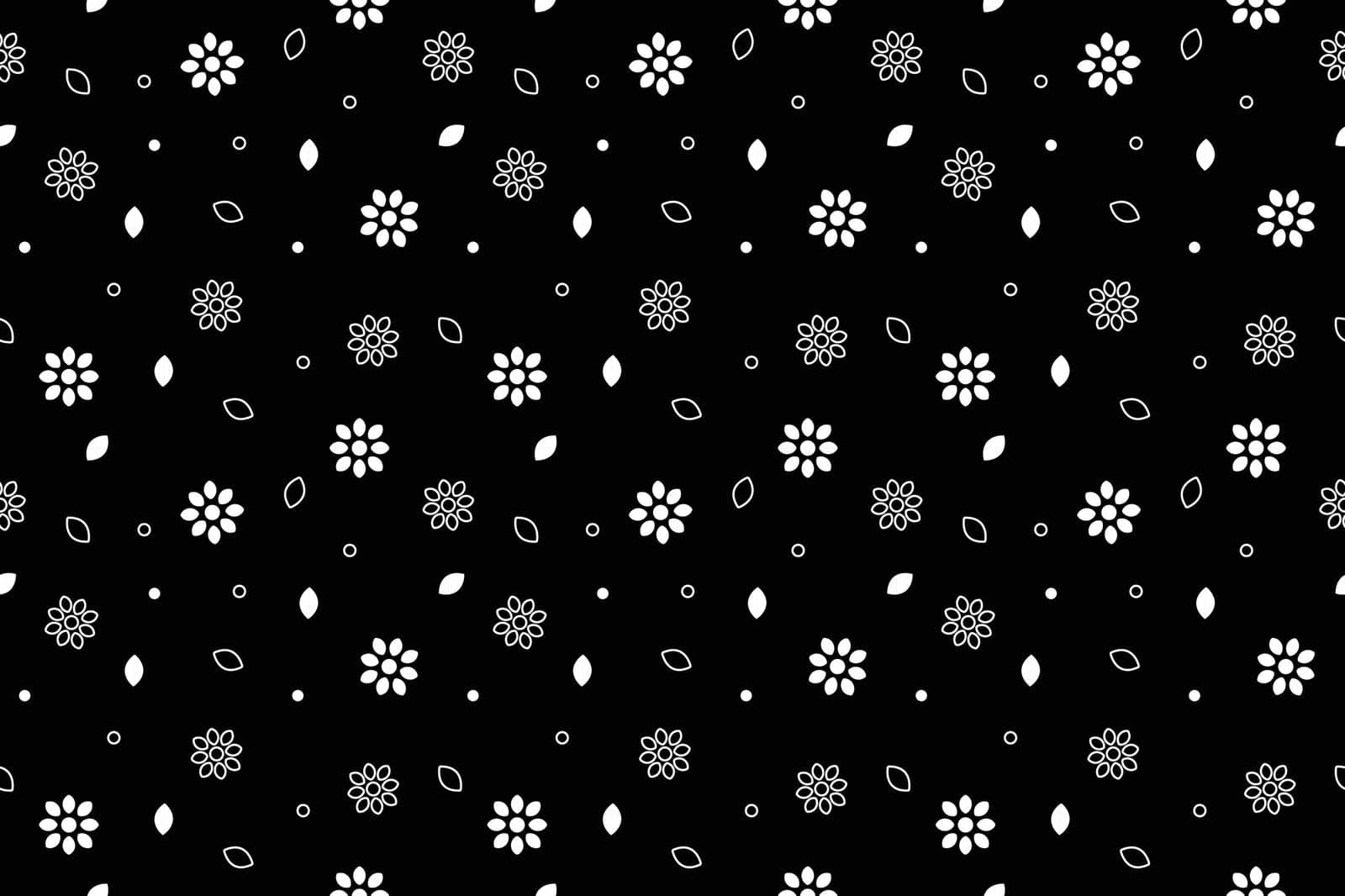 Raster monochrome seamless pattern with small scattered tiny shapes. Simple minimal background. Black and white geometric wallpaper. Dark repeat design for decor, print. Vector illustration