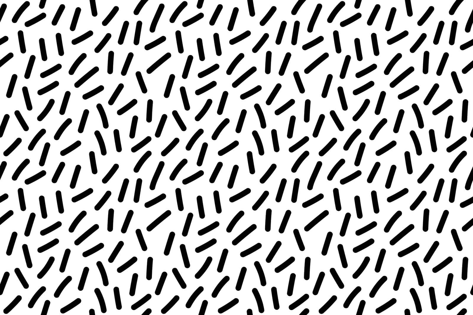 Black abstract pattern of rounded sticks on white background. Bright summer print. Trendy, modern background. The pattern for ad, booklets, leaflets. Vector illustration.