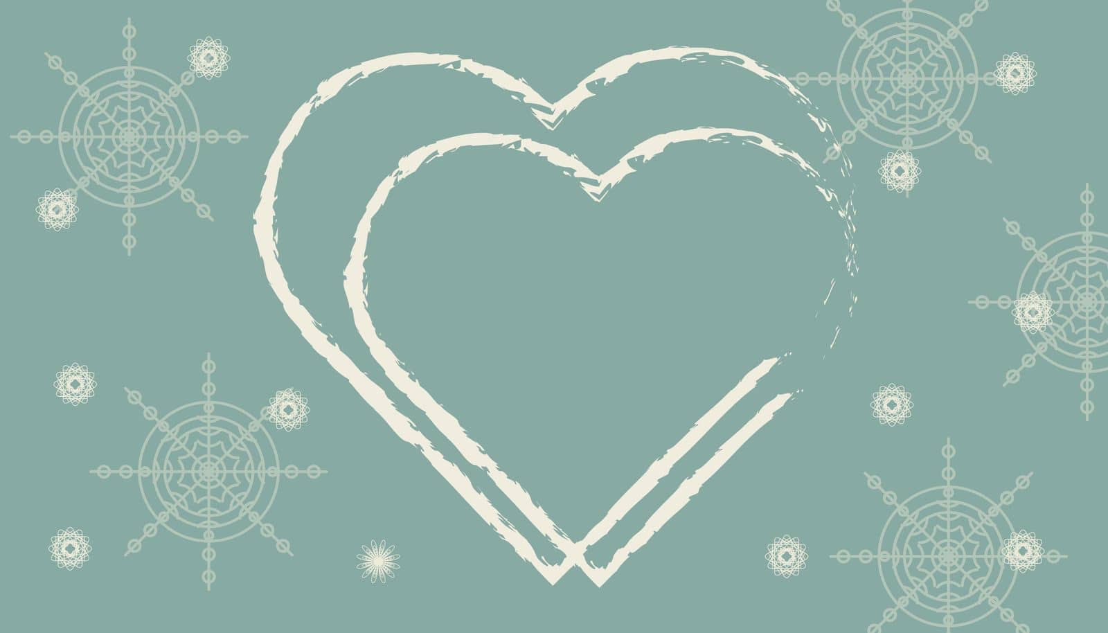 winter background on a light blue background heart strokes can be used for web banners
