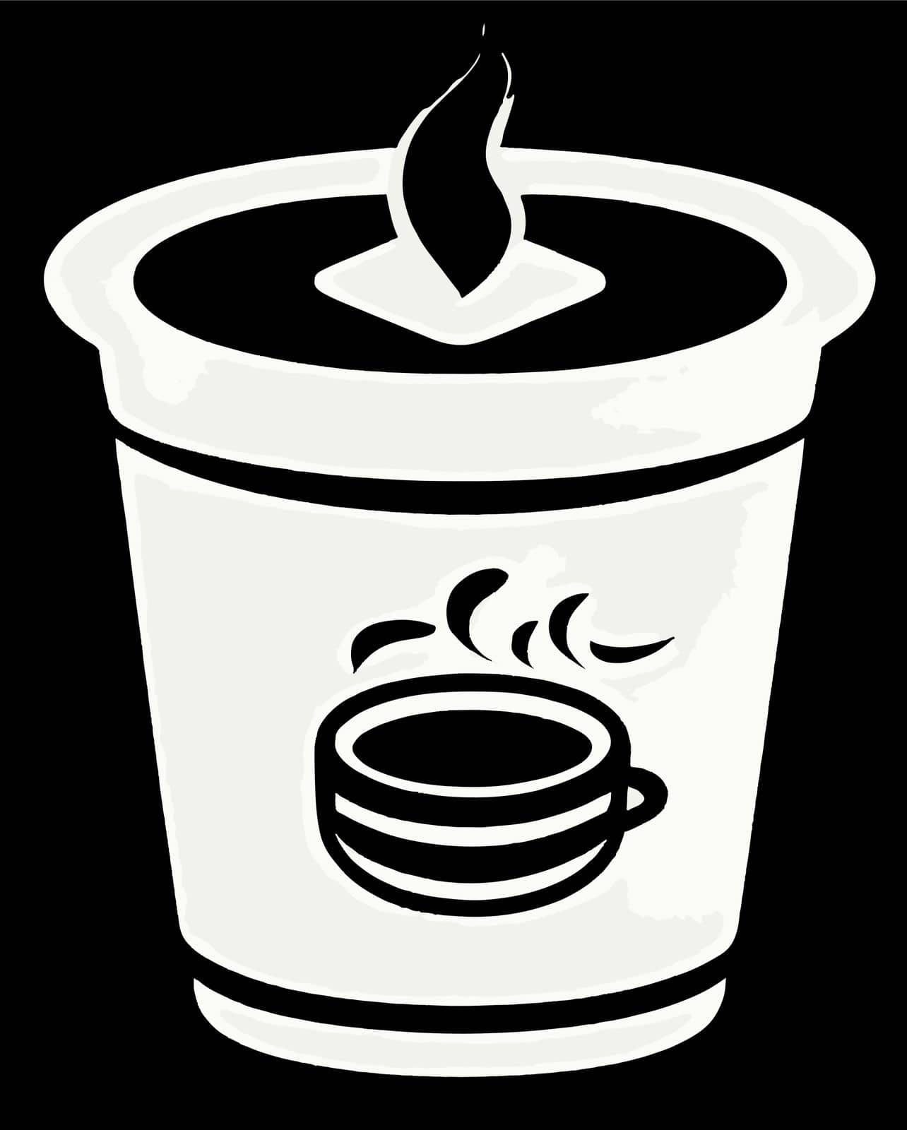 close-up ready to drink hot coffee. vector illustration.