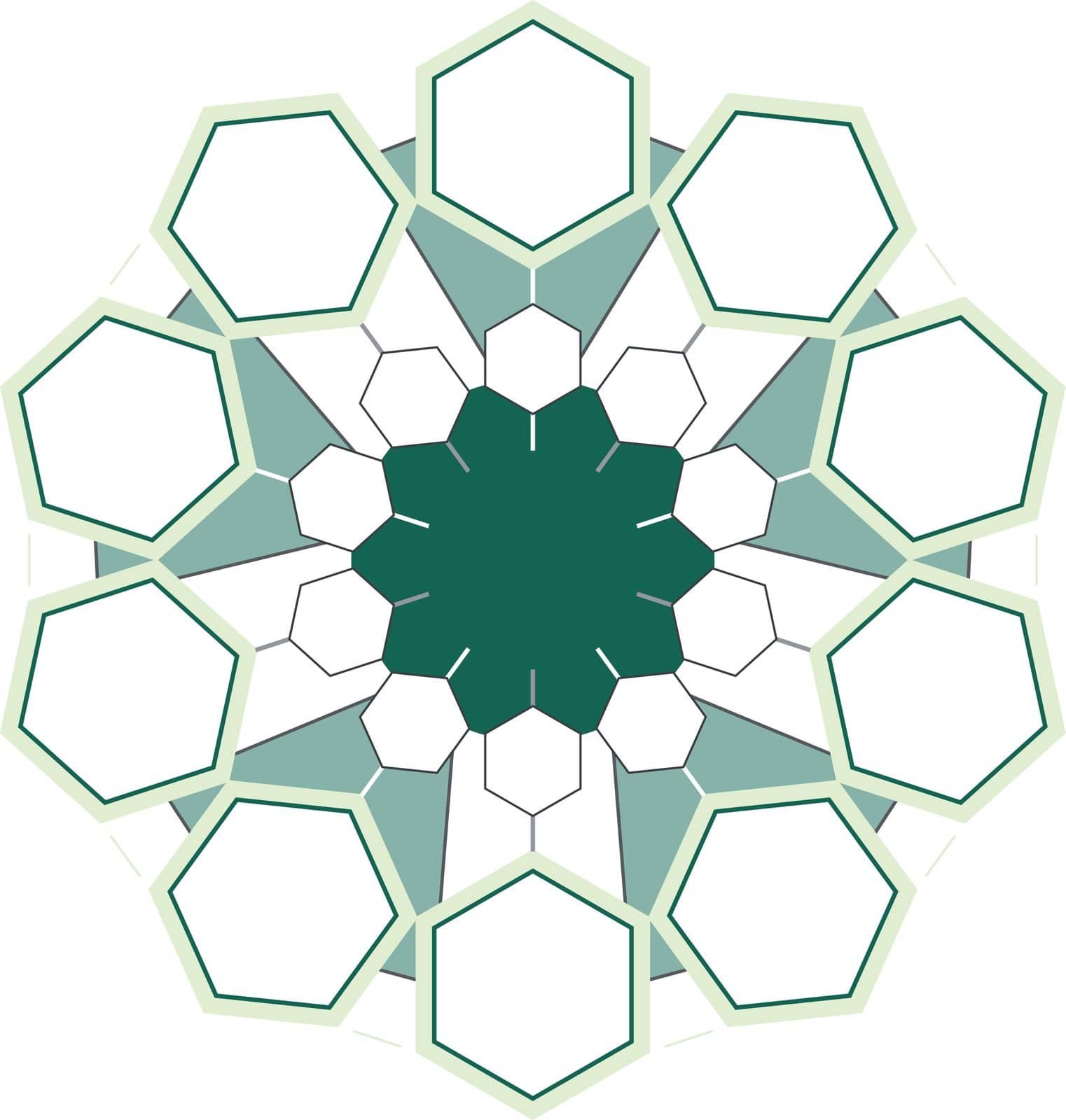 Business ecosystem organisation hexagone diagram scheme template by kisika