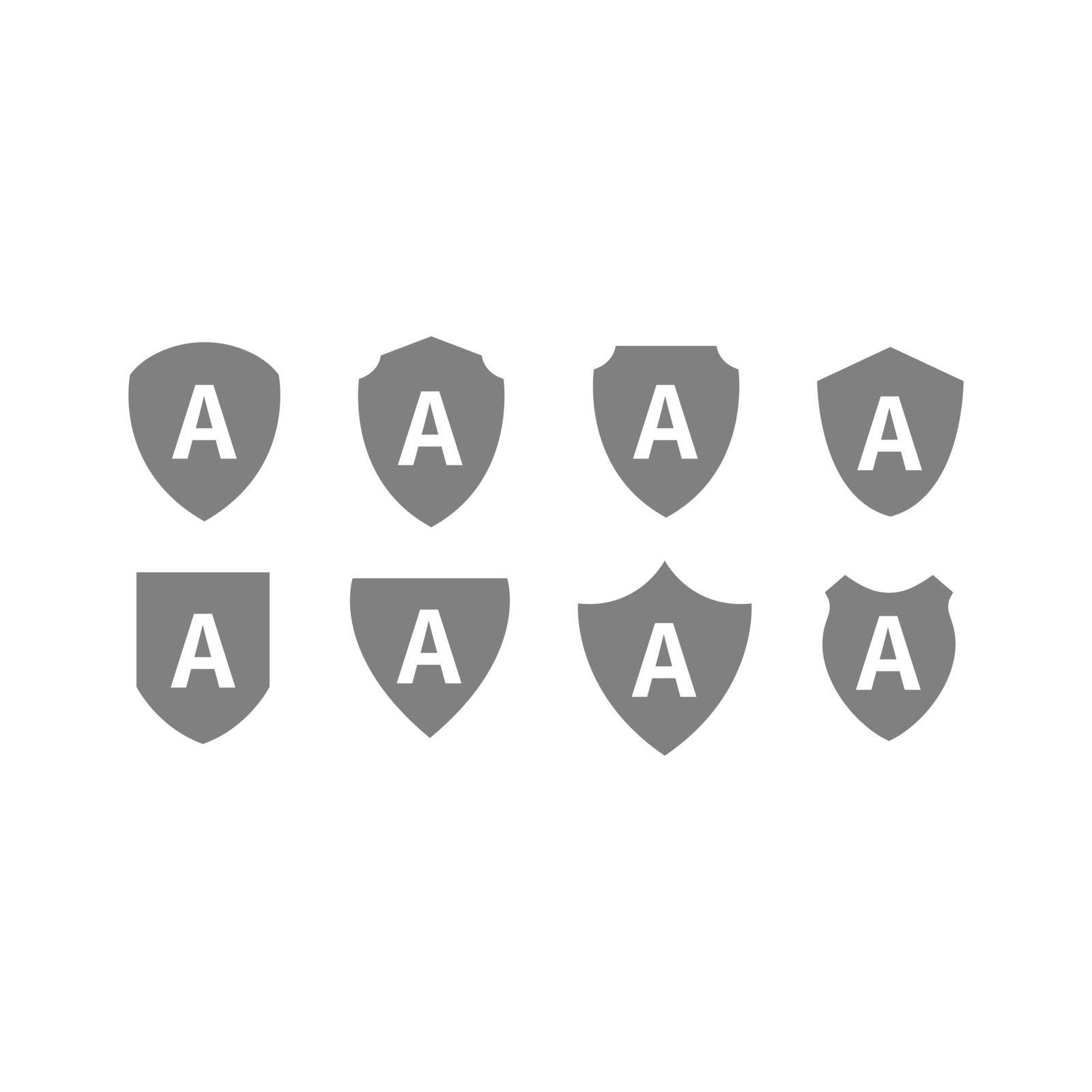 letter A on the shield logo icon template