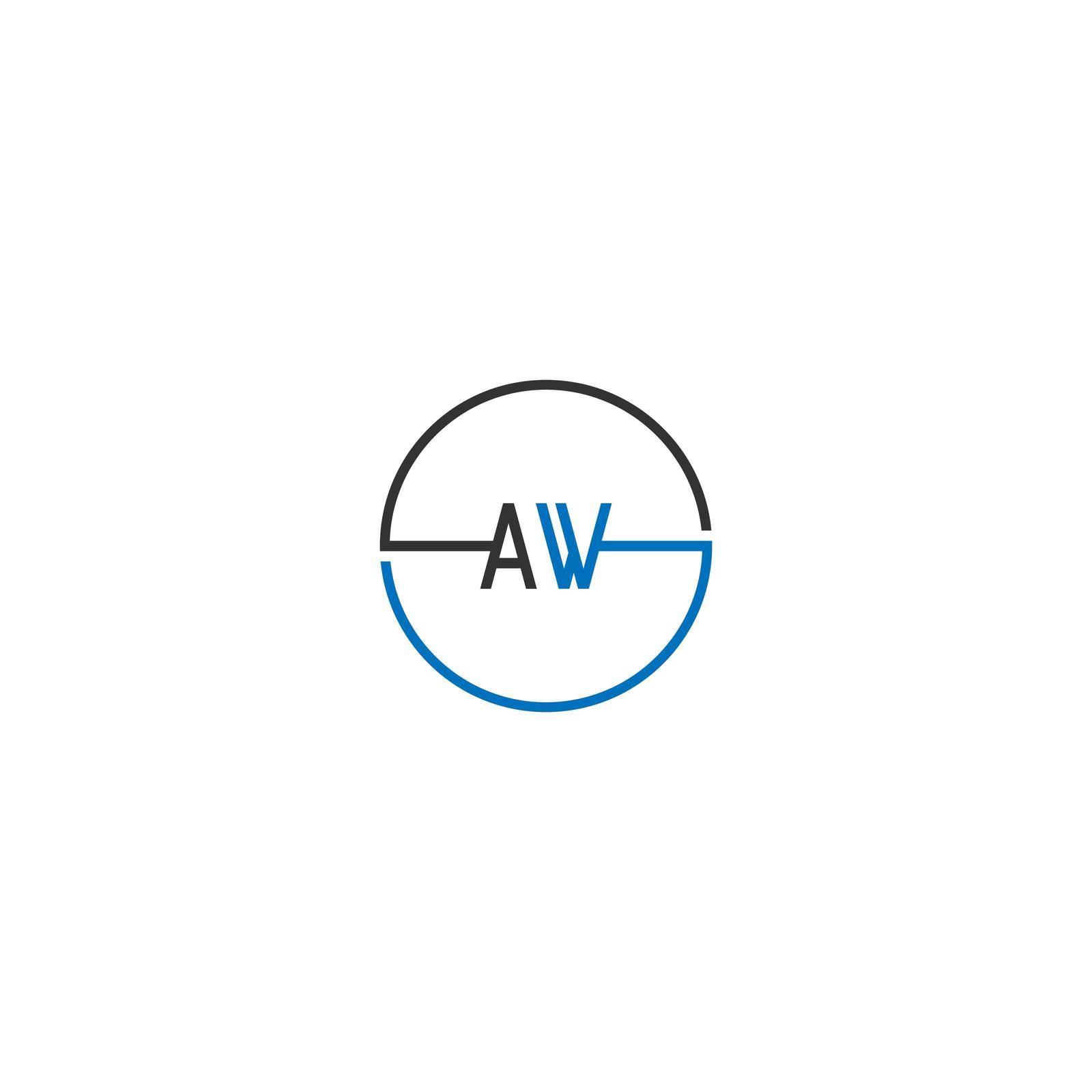AW logo letter design concept by bellaxbudhong3