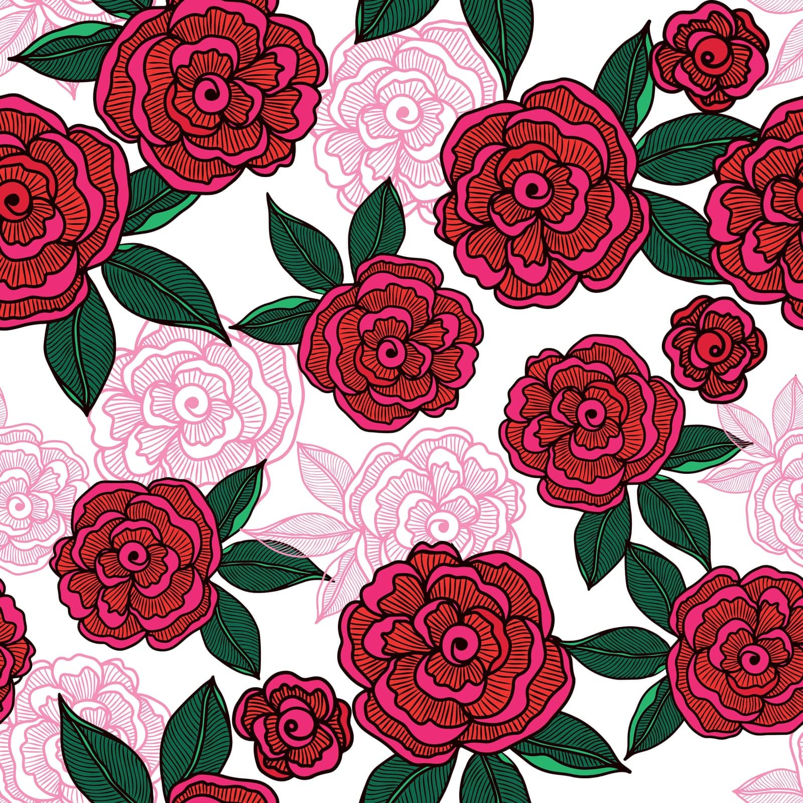 Cute rose flower seamless pattern for textile background