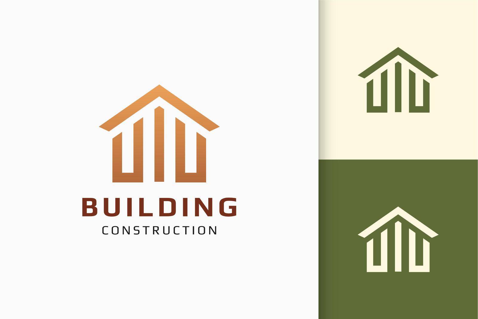 Real estate or housing logo in simple and modern shape