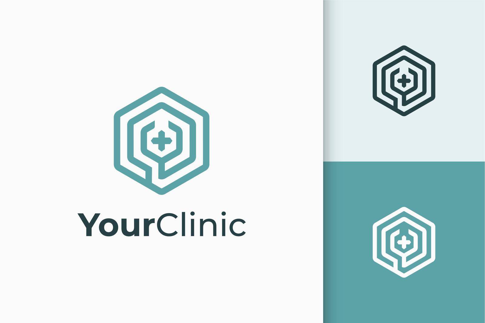 Clinic or apothecary logo in stethoscope shape