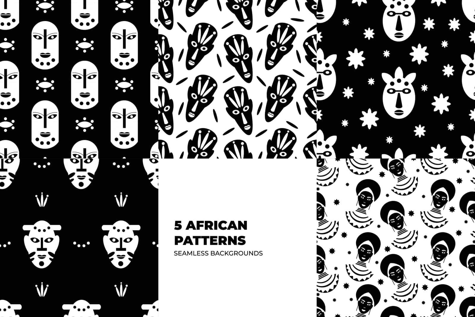 Seamless African pattern set. Ethnic carpet with chevrons. Tribal vector ornament set. Aztec style. Geometric mosaic on the tile, majolica. Ancient interior. Modern rug. Kente Cloth.