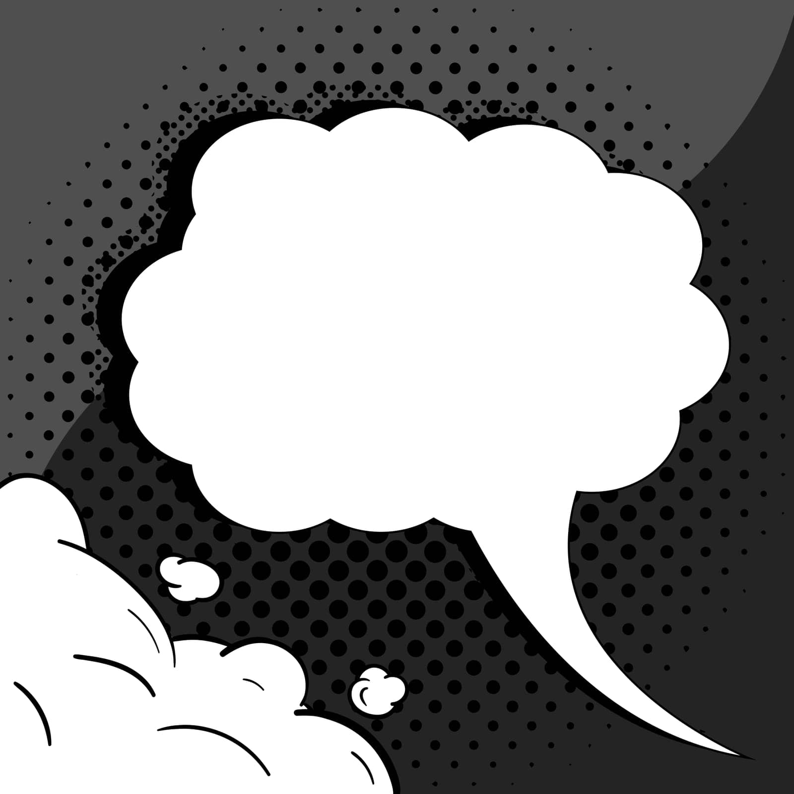 Comic Blank Speech Bubble With Copy Space Over Color Background Design. Empty Template In Explosion Framework Representing Advertisement And Promoting Business. by nialowwa