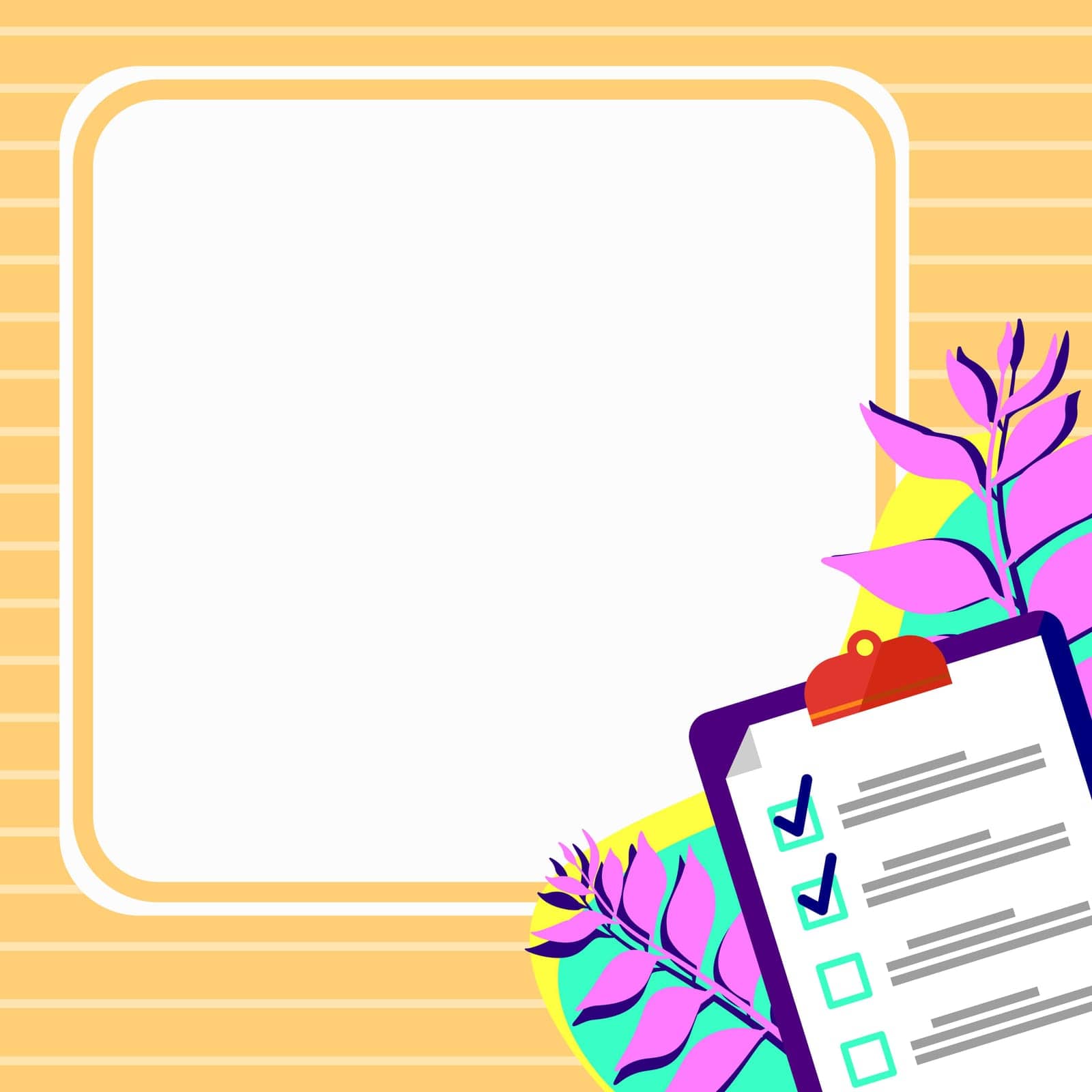 Paper with plan on bright colored background. White text holder with important information. Empty speech bubble for main message. Dialogue Balloon contains Announcements. by nialowwa