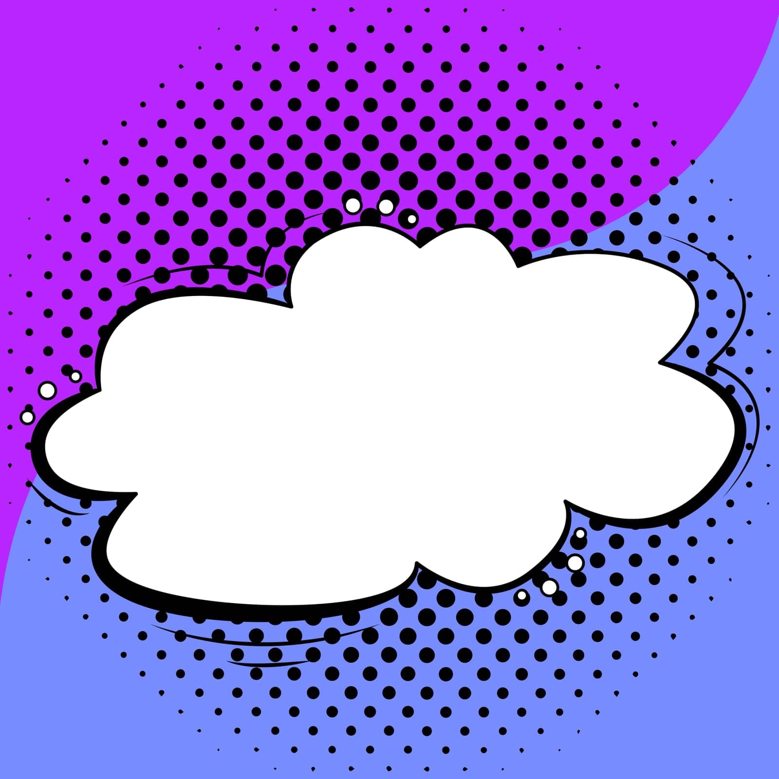 Blank Speech Bubble With Copy Space Over Color Background Design.