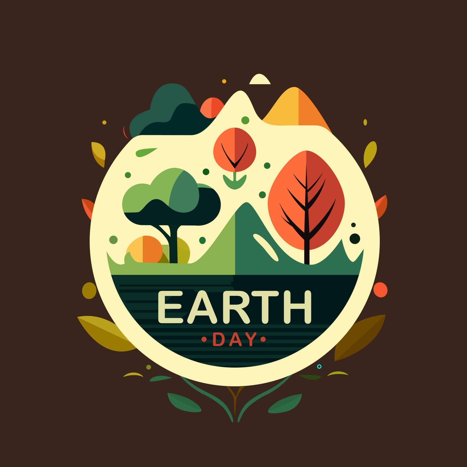 Eco Friendly Earth Day Illustrated Label. Vector Illustration. EPS10 by yganko