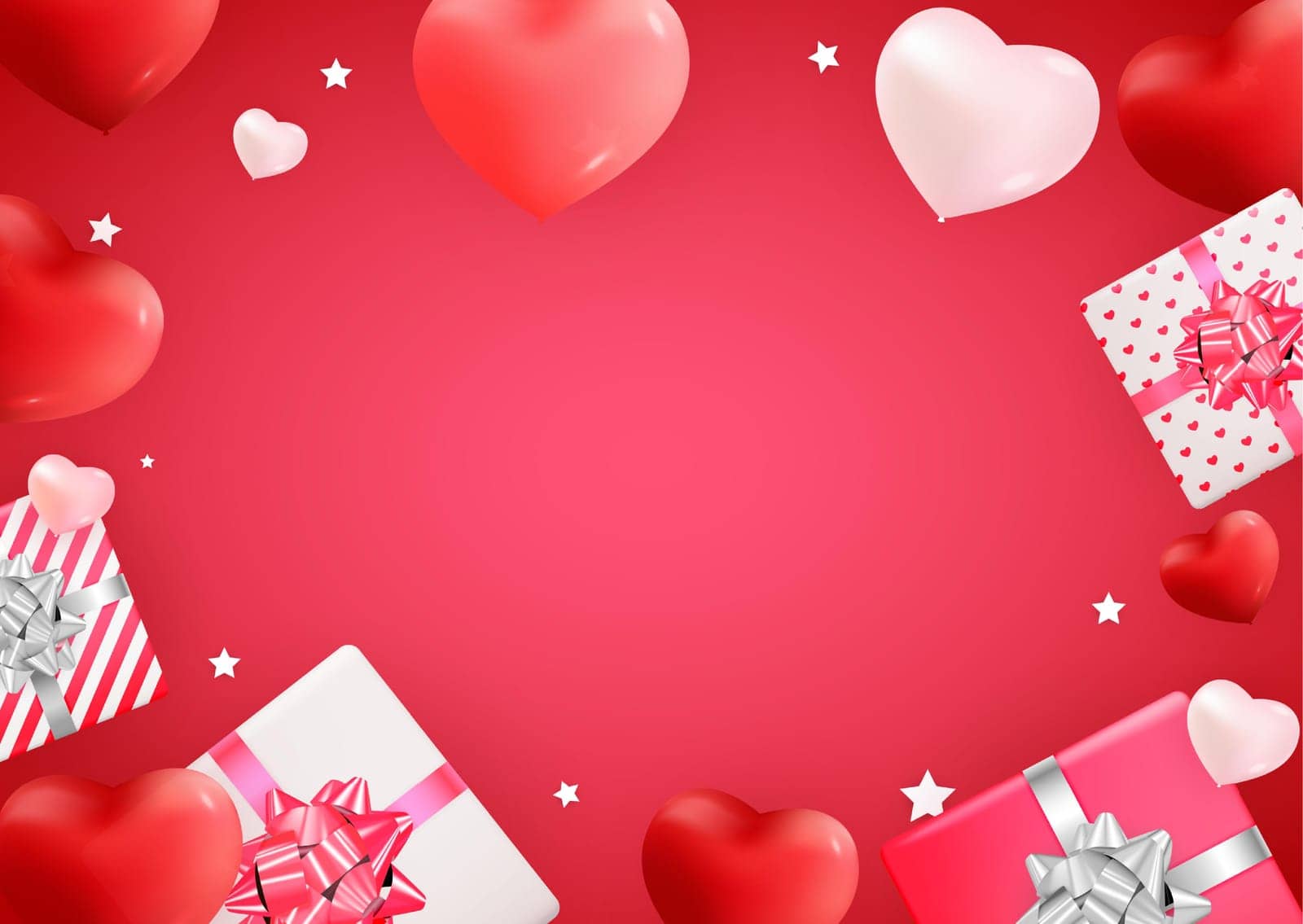 Colored Happy Valentine s Day Holiday. Red Background by yganko