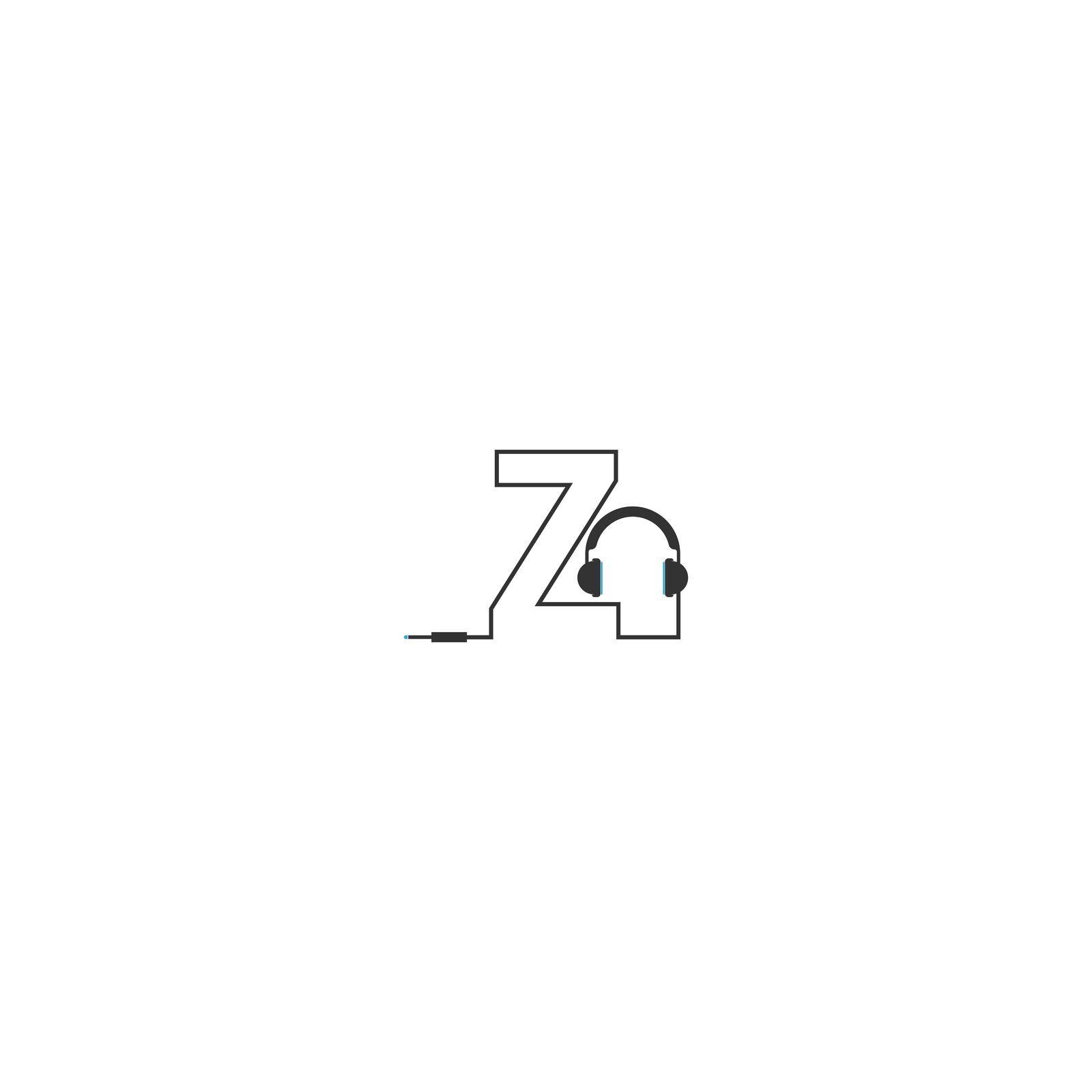 Letter Z and podcast logotype combination design concept