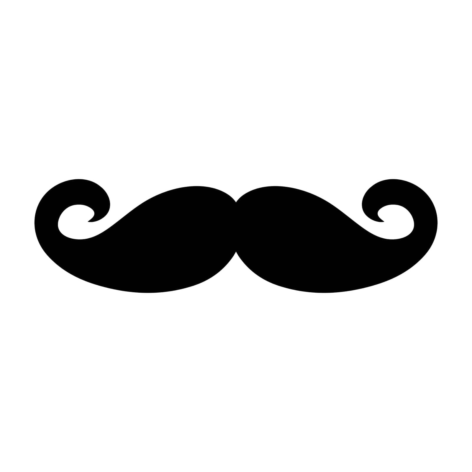 Moustache icon. Moustache silhouette. Isolated moustache symbol. Vector illustration.