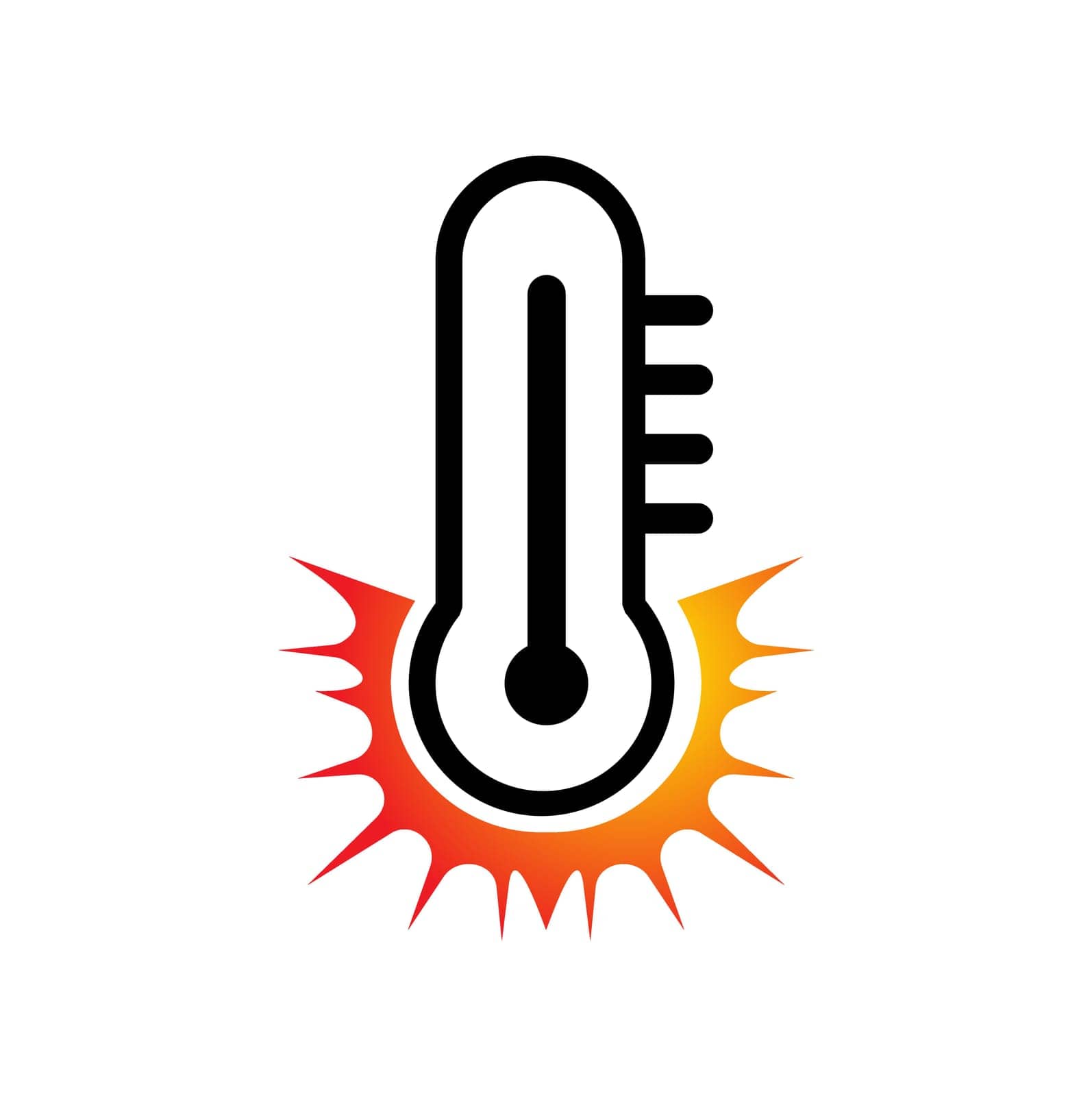 A vector illustration of Heat Temperature Wave Symbol Logo Icon