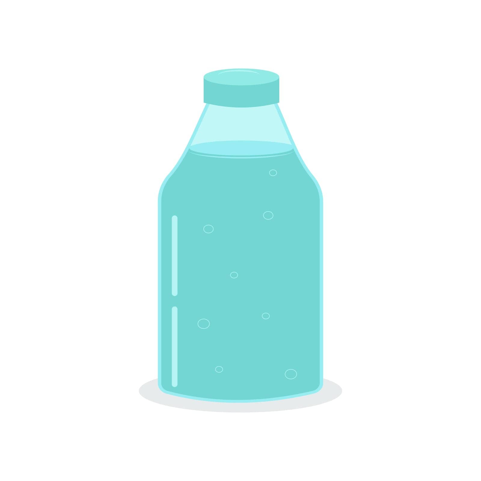 A bottle of clean fresh drinking water. Vector illustration. Flat style.