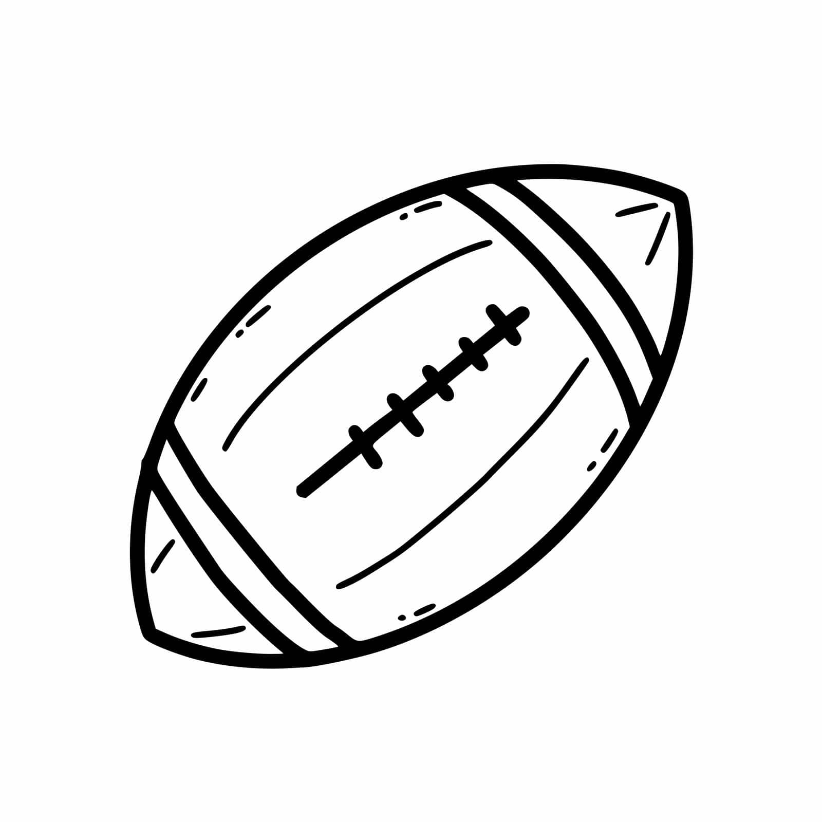 Ball for American football. National sport. Fumble. Vector doodle illustration. Rugby. by polinka_art