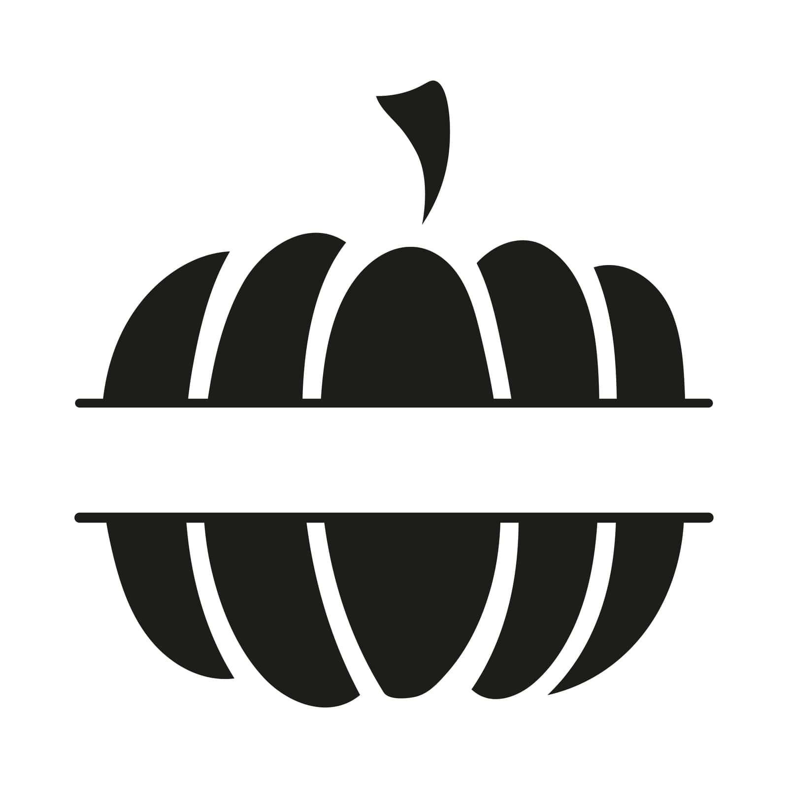 Pumpkin black ink icon for fall. Thanksgiving and Halloween Elements.Pumpkin Flat Design Vegetable Icon
