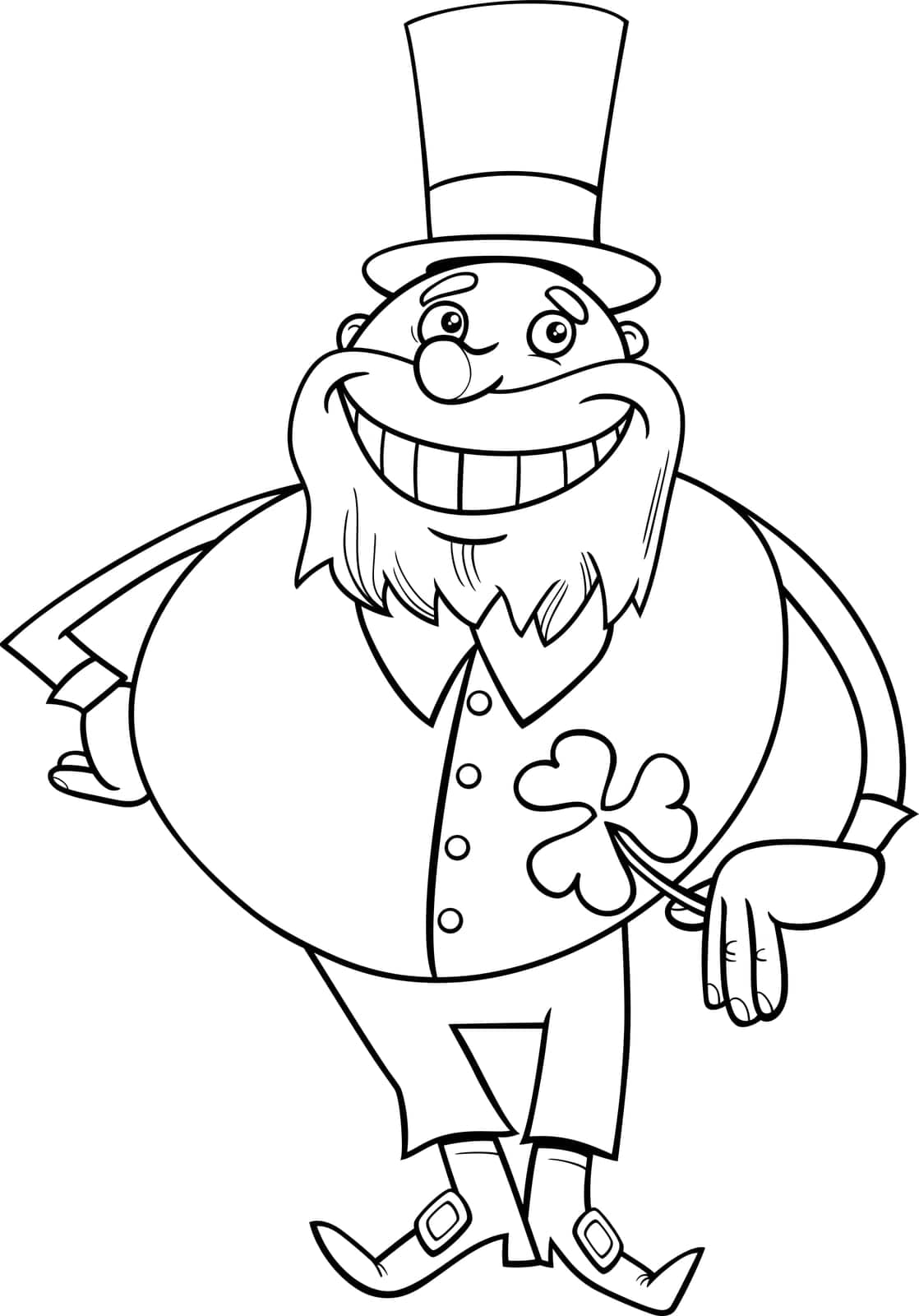 cartoon Leprechaun character on Saint Patrick Day coloring page by izakowski